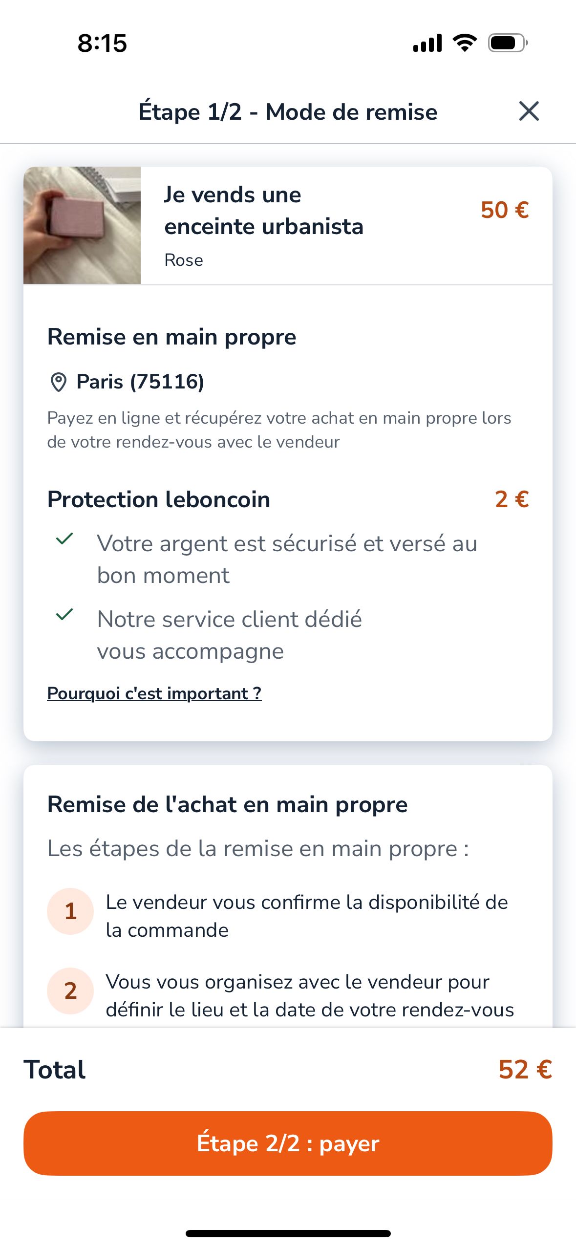 checkout (Le bon coin)