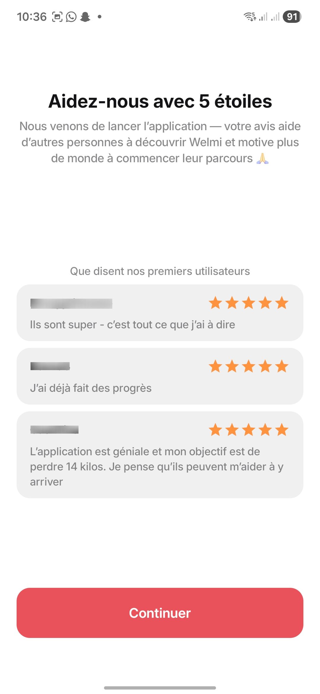 rating request (Welmi)