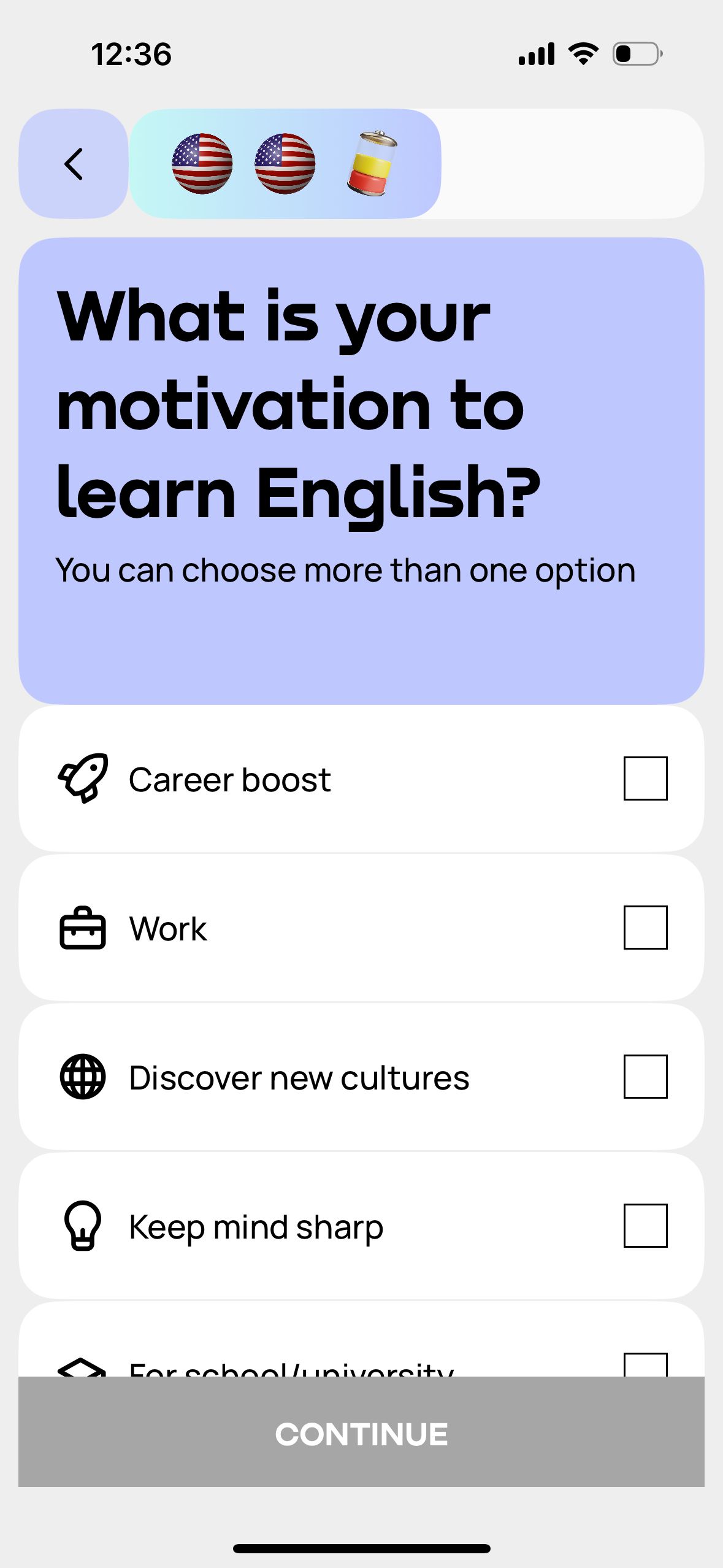 Onboarding/Selection