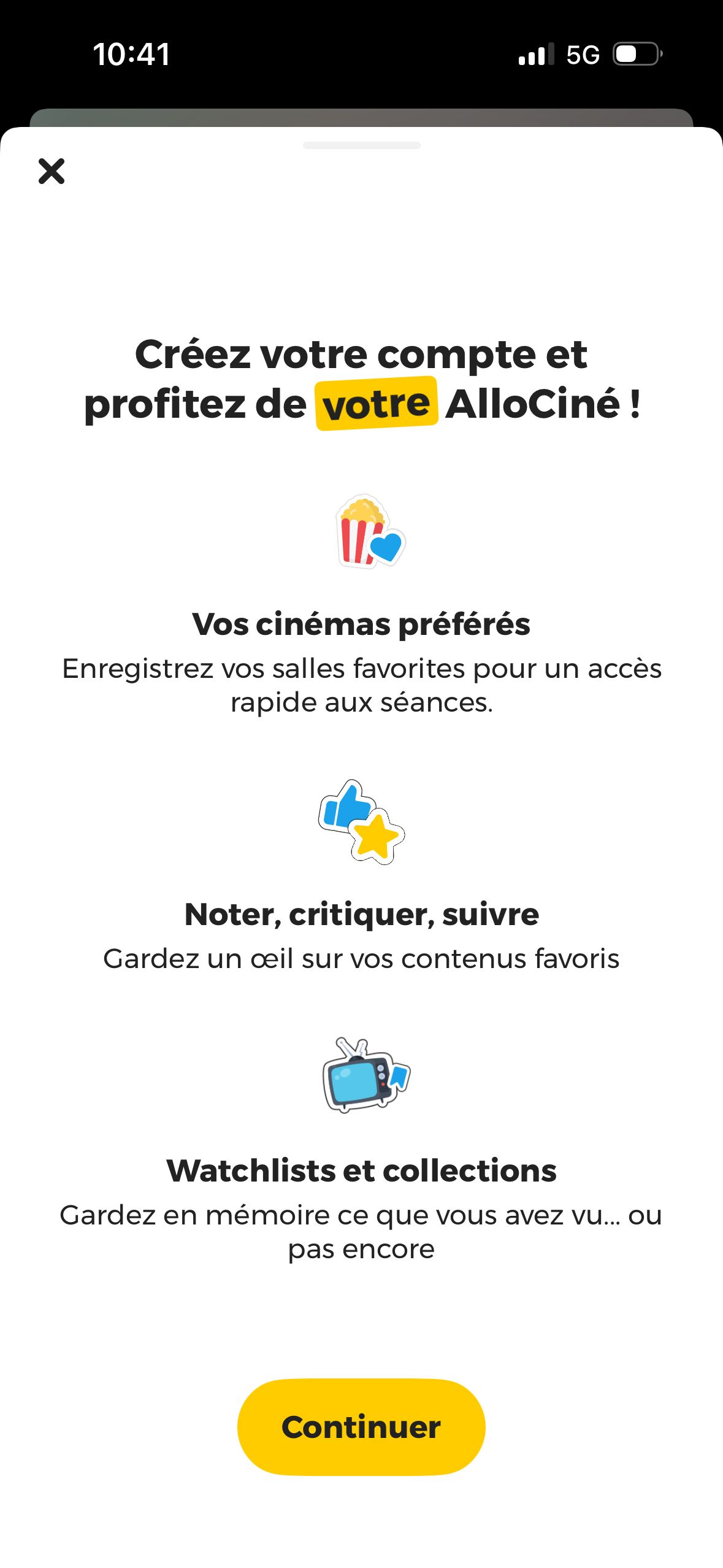 onboarding (AlloCiné)
