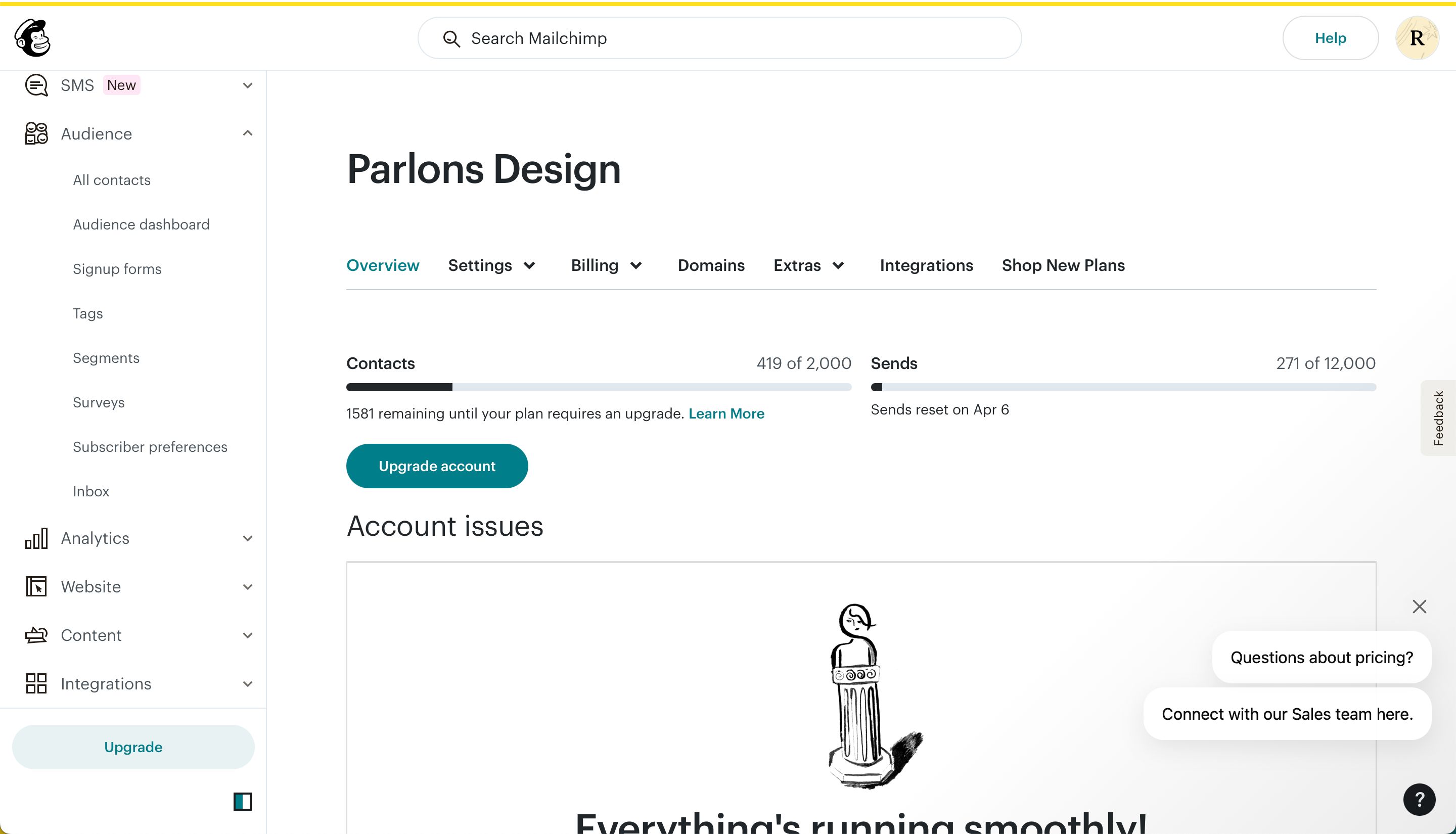 settings (Mailchimp)