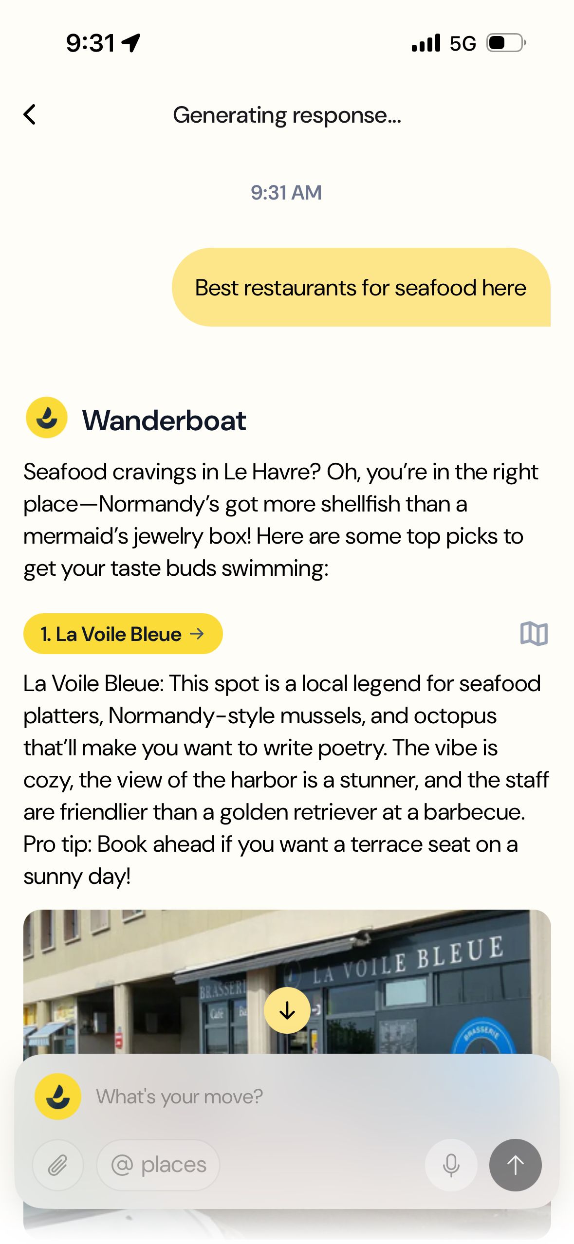 Chat Interface (Wanderboat)