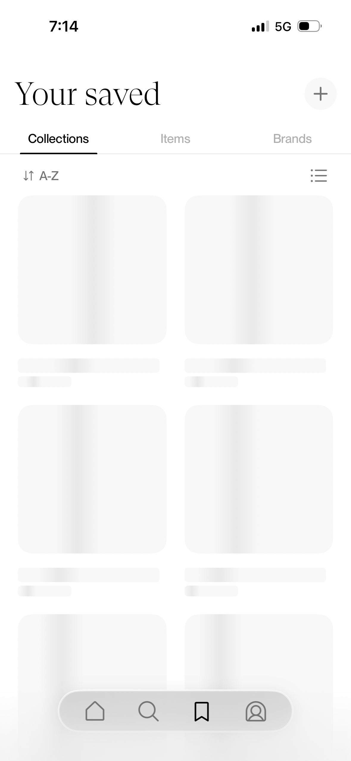 Saved Items Screen (Phia)