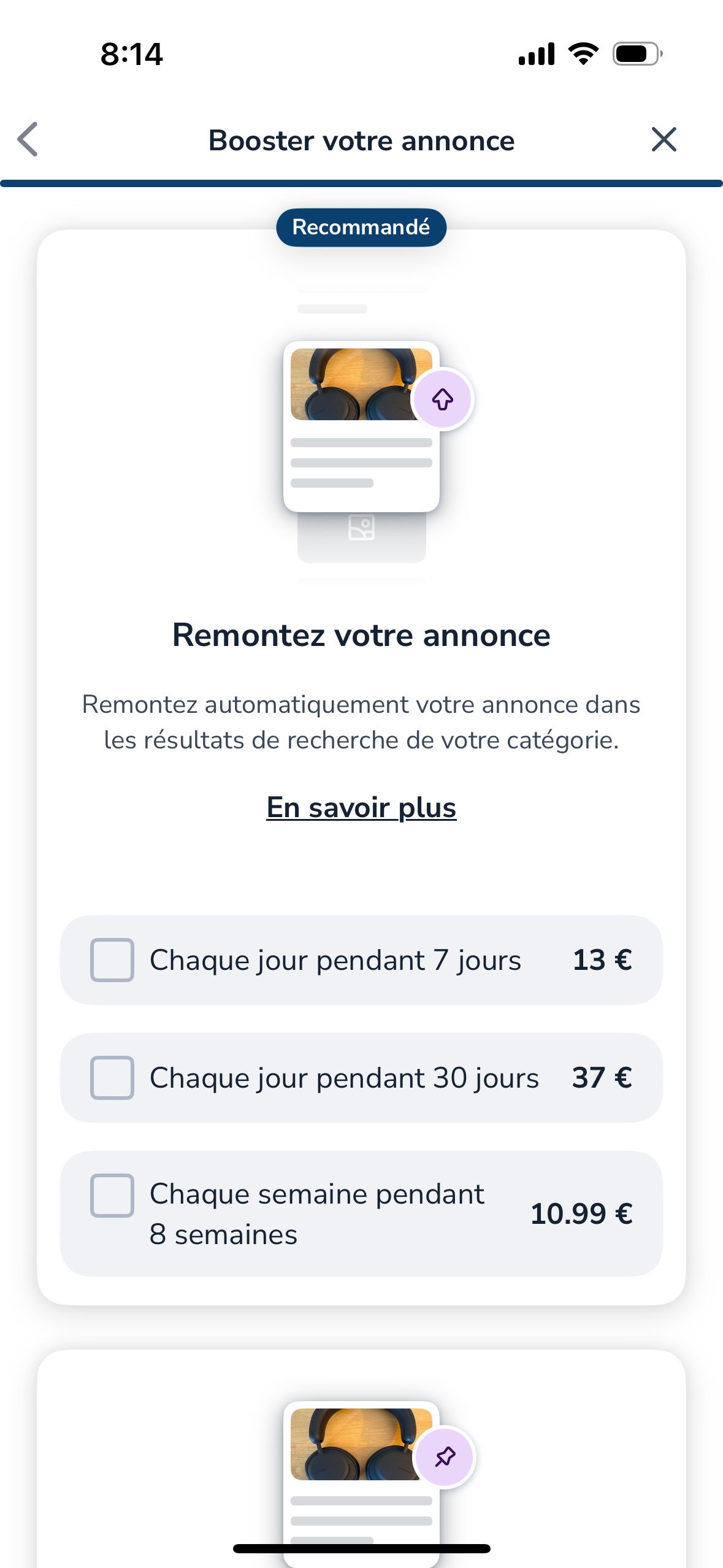 Pricing (Le bon coin)