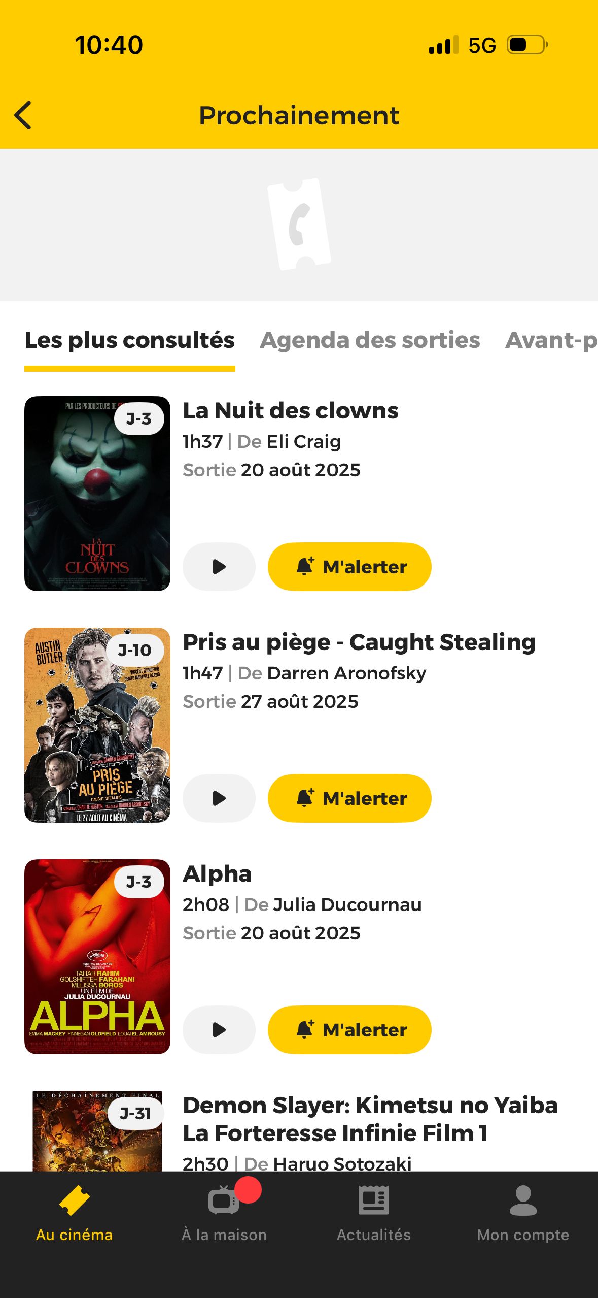 Movie Listing (AlloCiné)