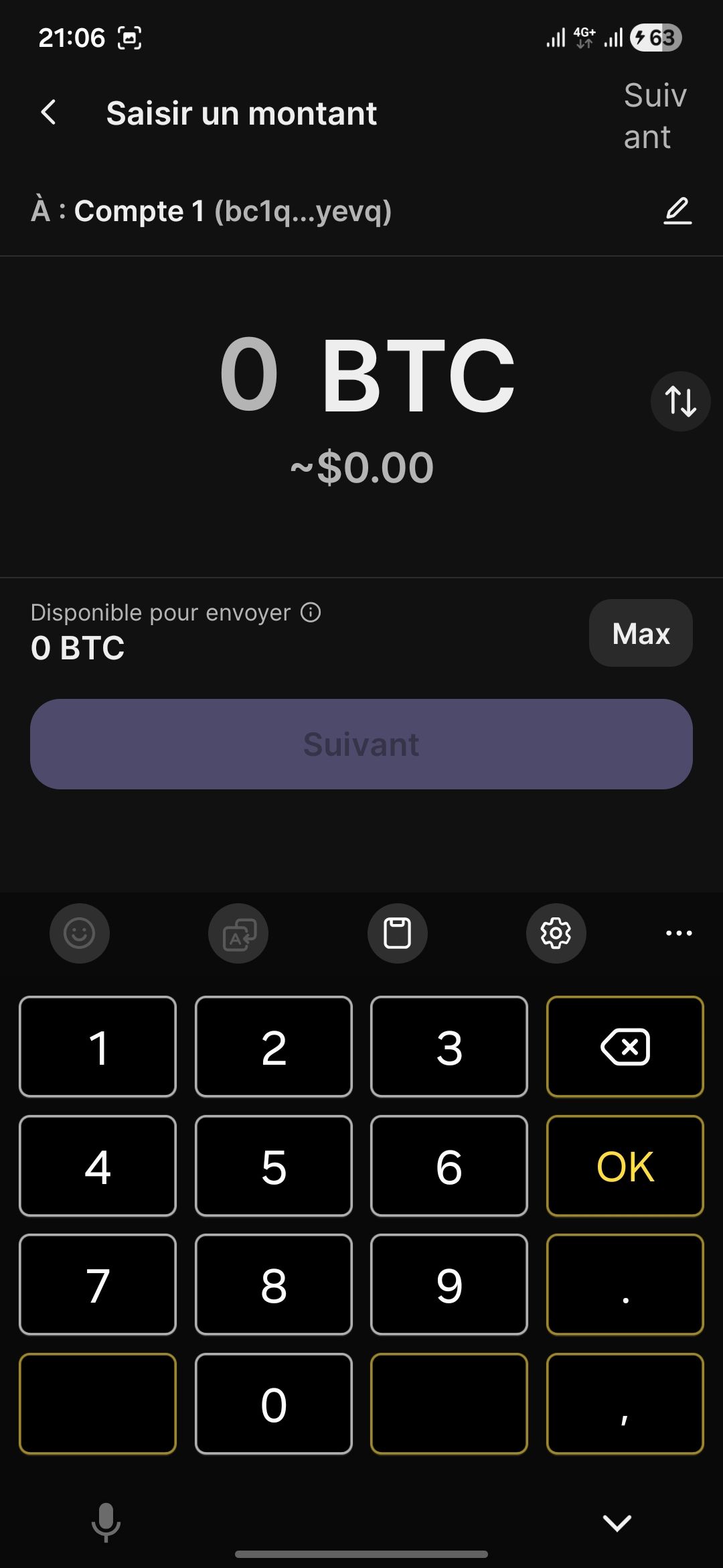numeric input screen (Unknown)