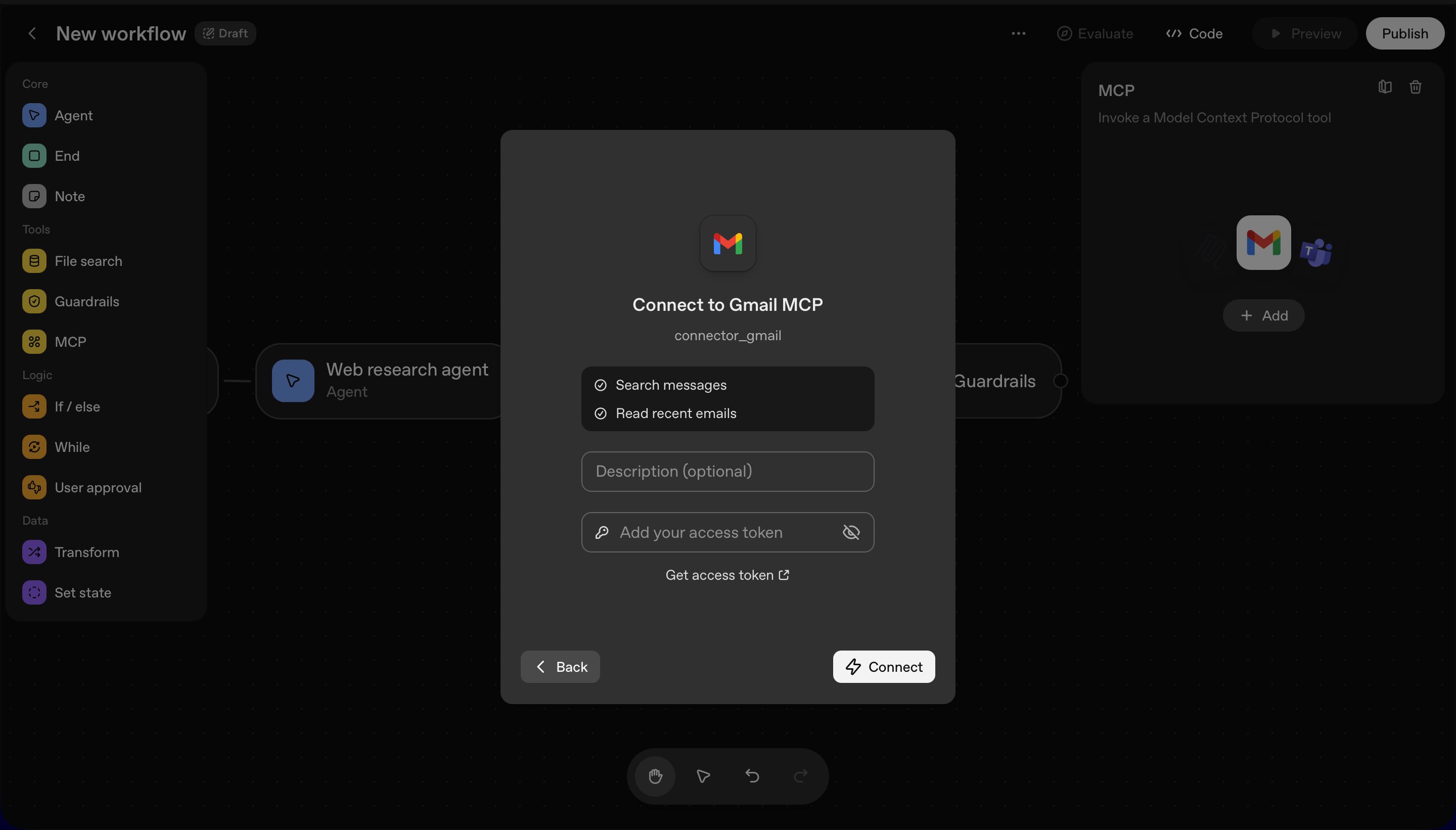 modal (OpenAI Agent Builder)