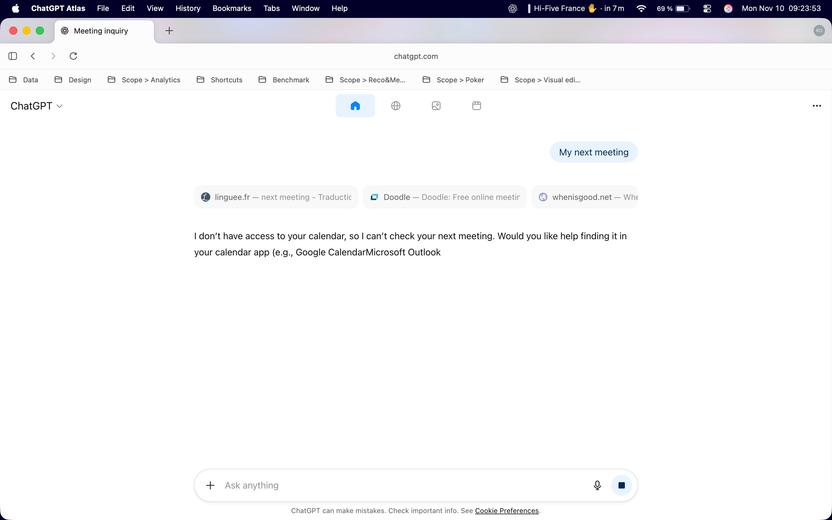Chat Interface (ChatGPT Atlas)