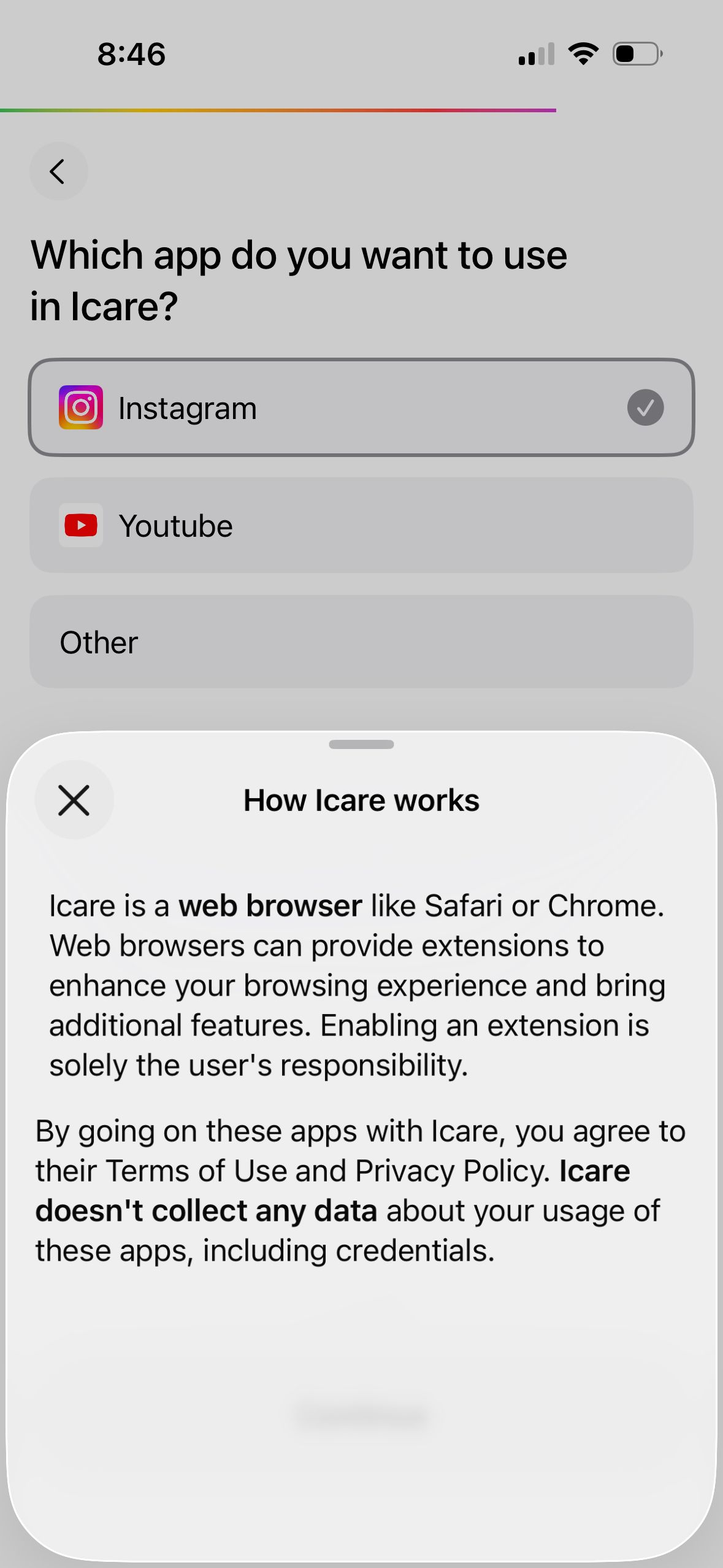 Settings / Preferences (Icare)