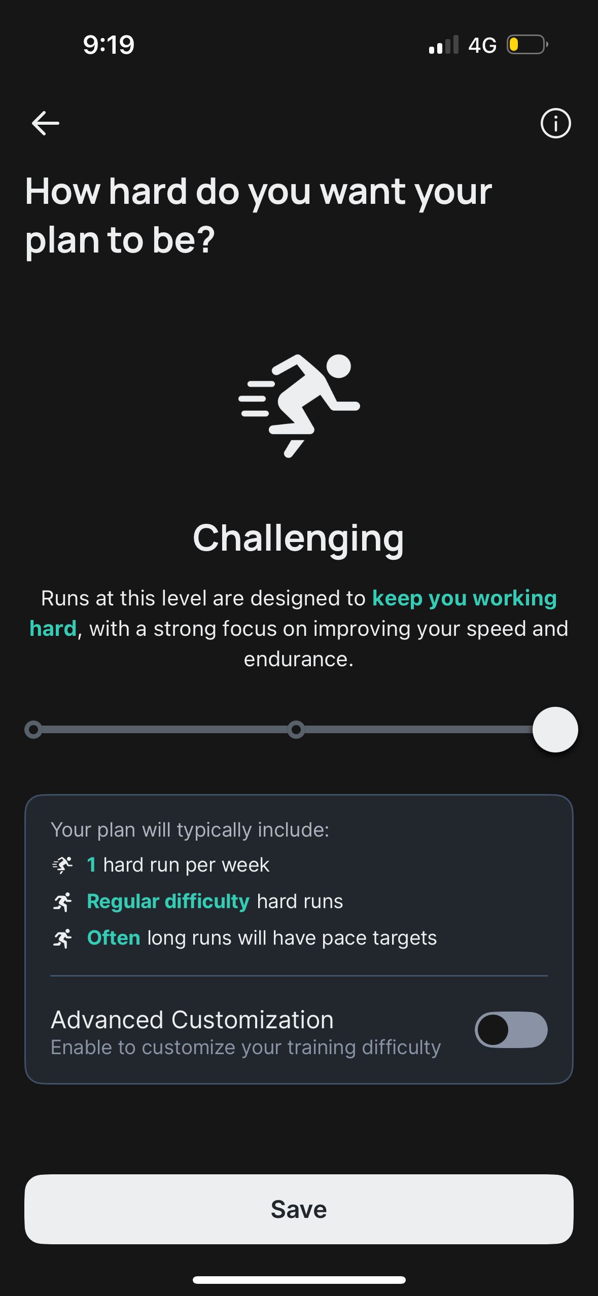 settings (Runna)