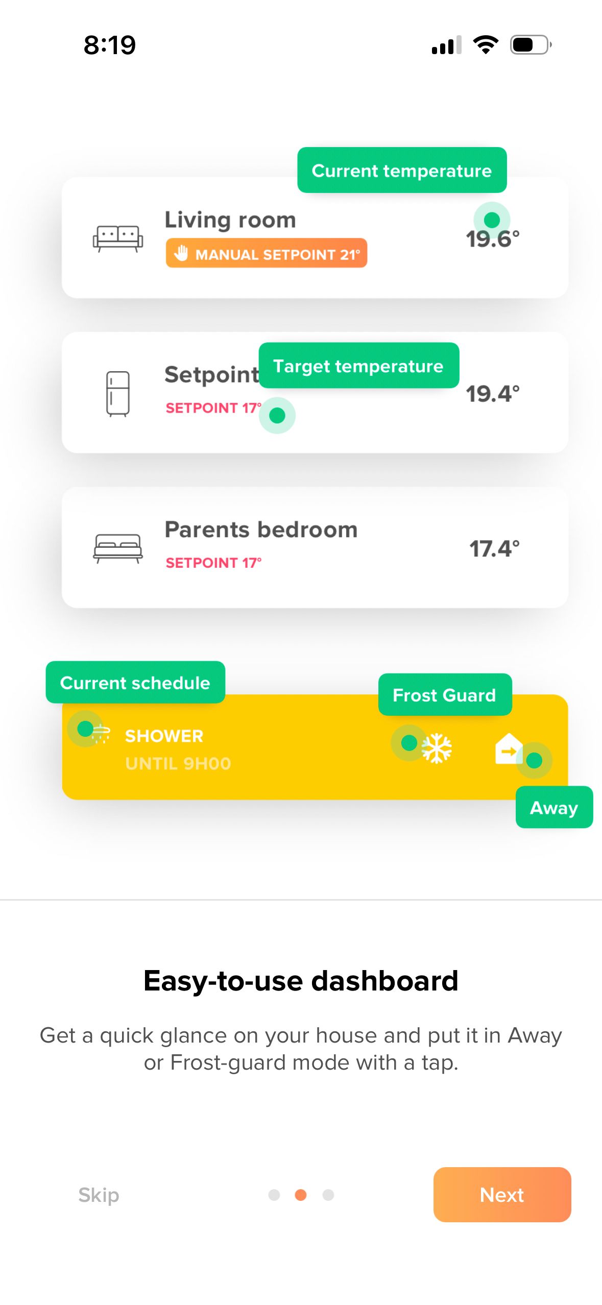 dashboard (Intuis Connect Netatmo)