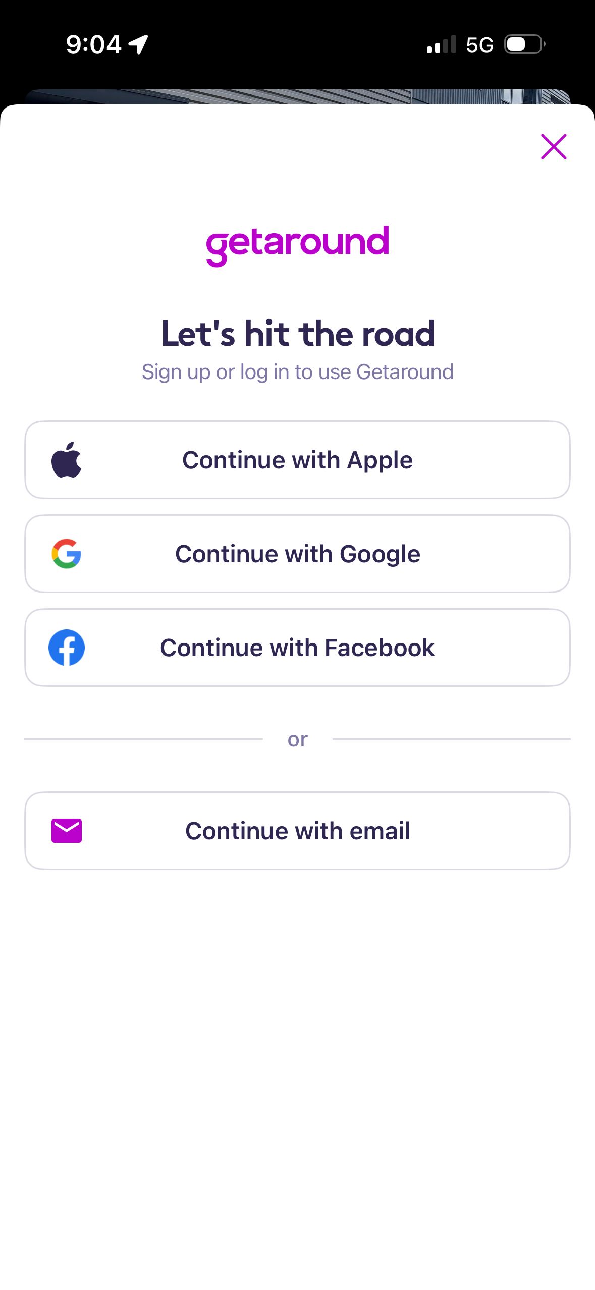 sign-up (Getaround)