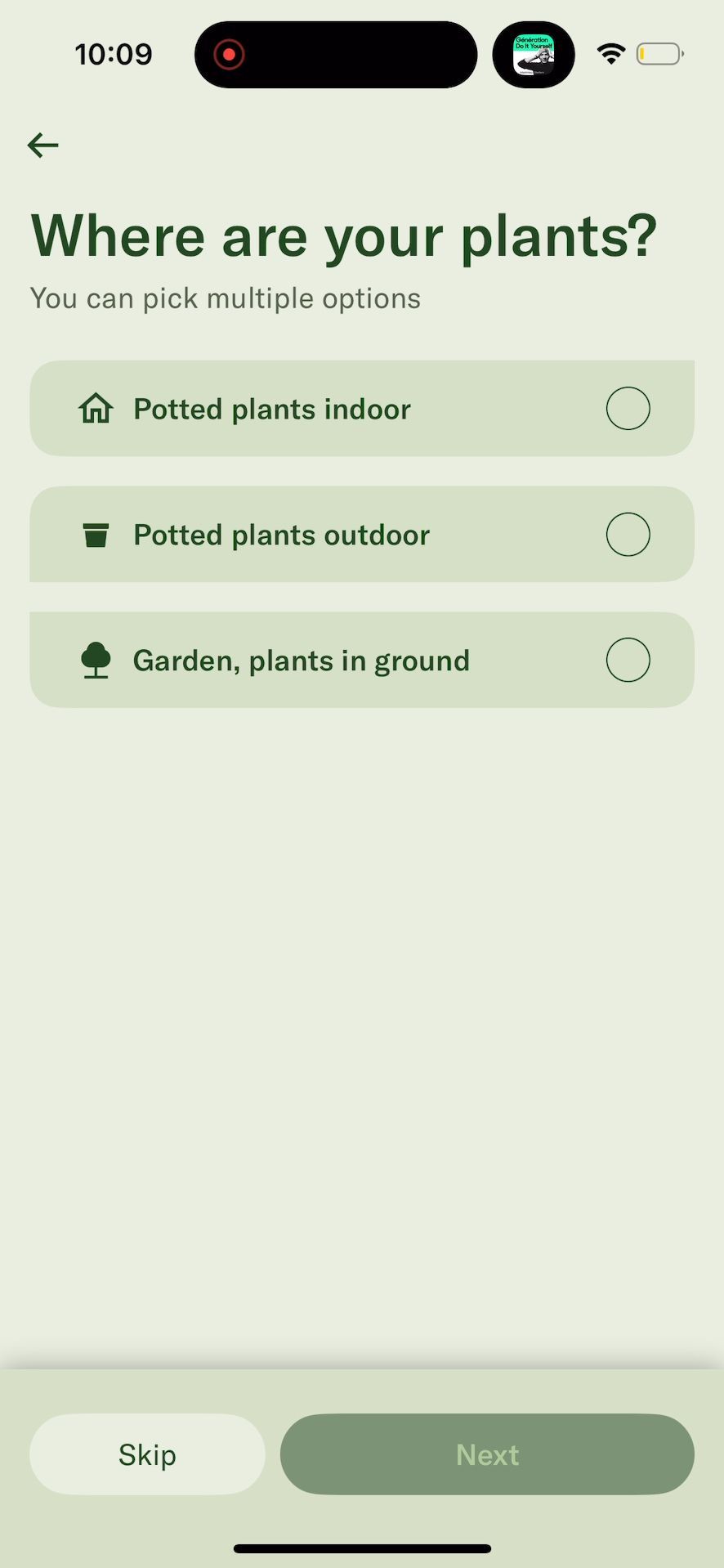 settings (Plant Care App)