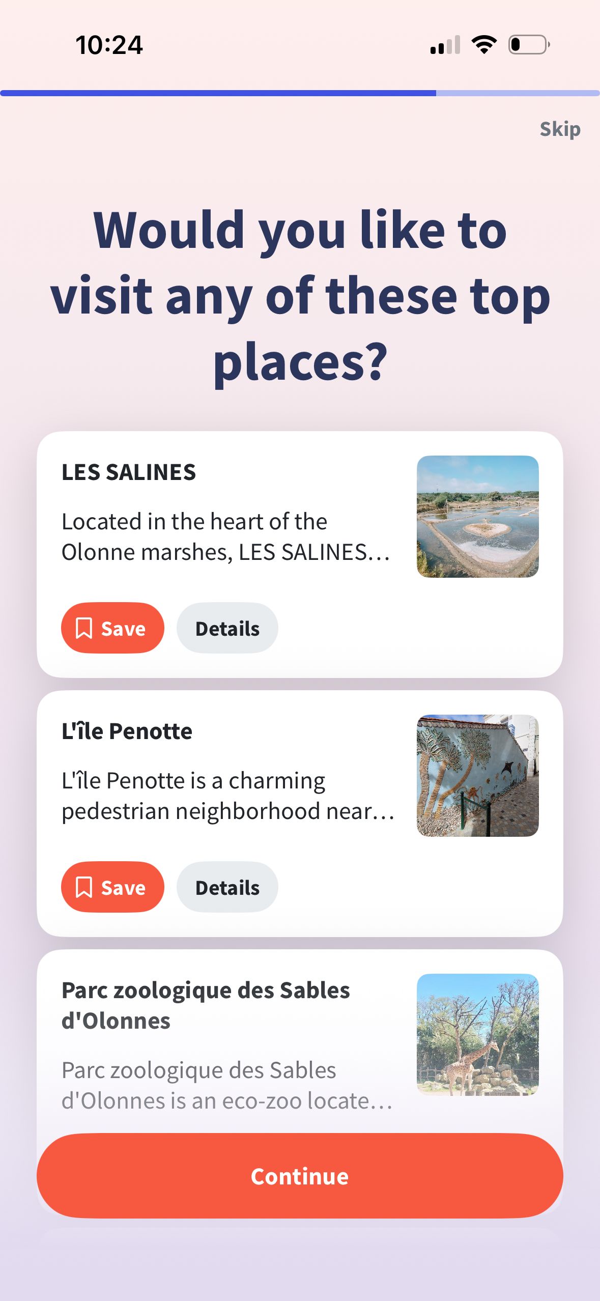Selection/Onboarding (Wanderlog)
