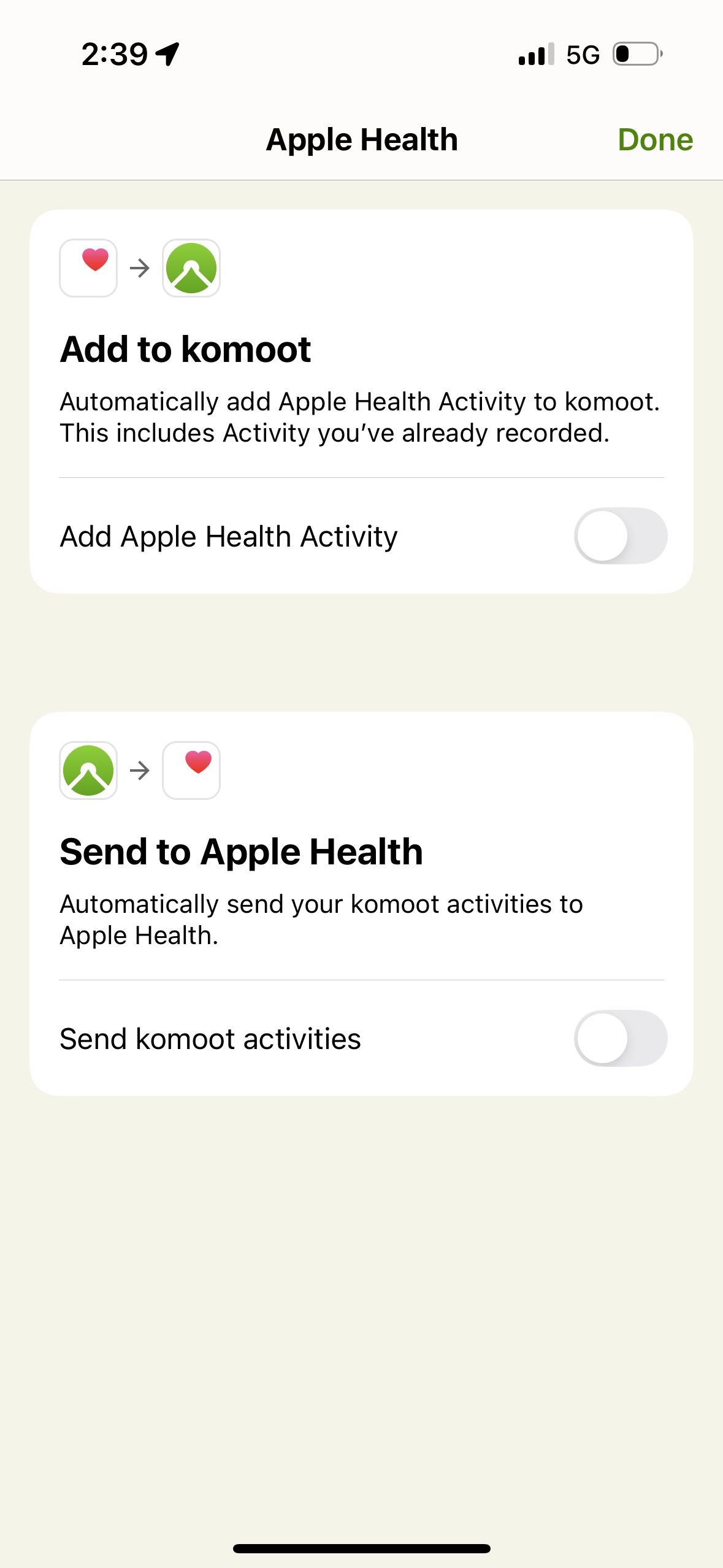settings (Komoot)