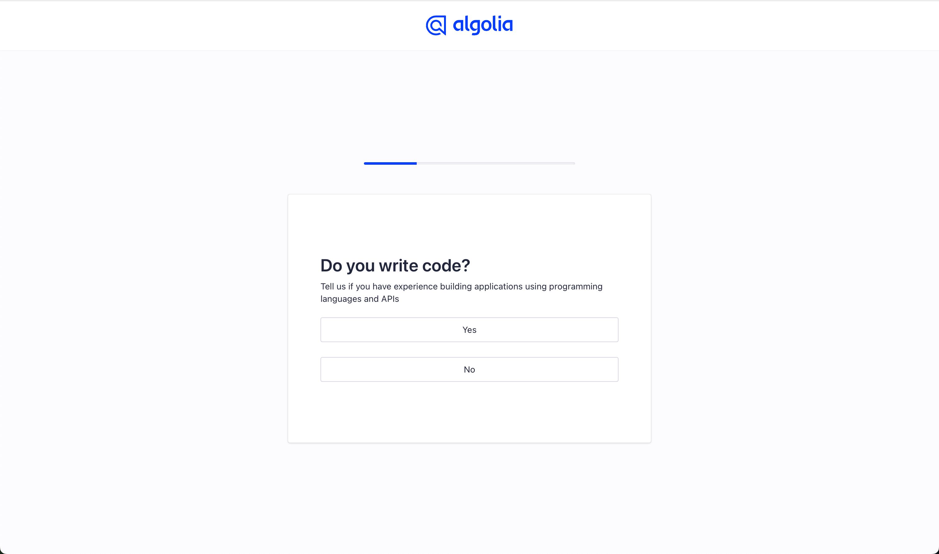 Onboarding (Algolia)
