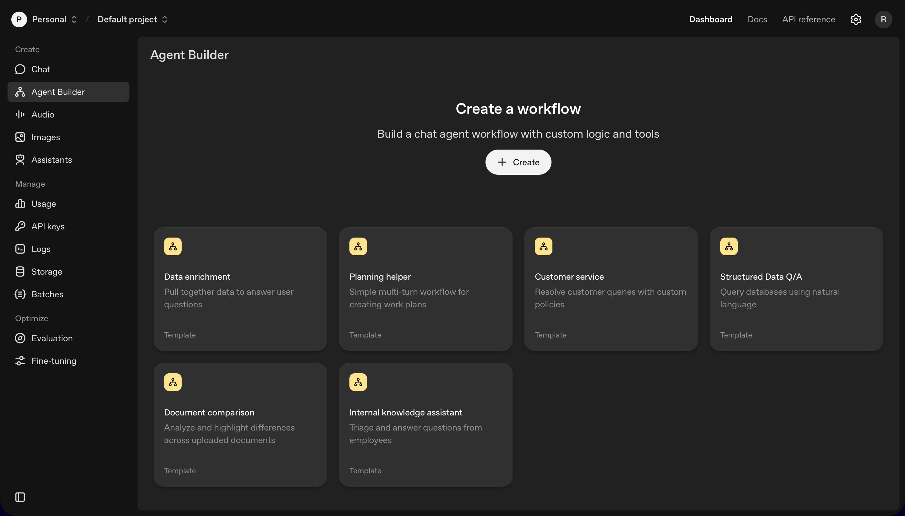workflow creation (OpenAI Agent Builder)