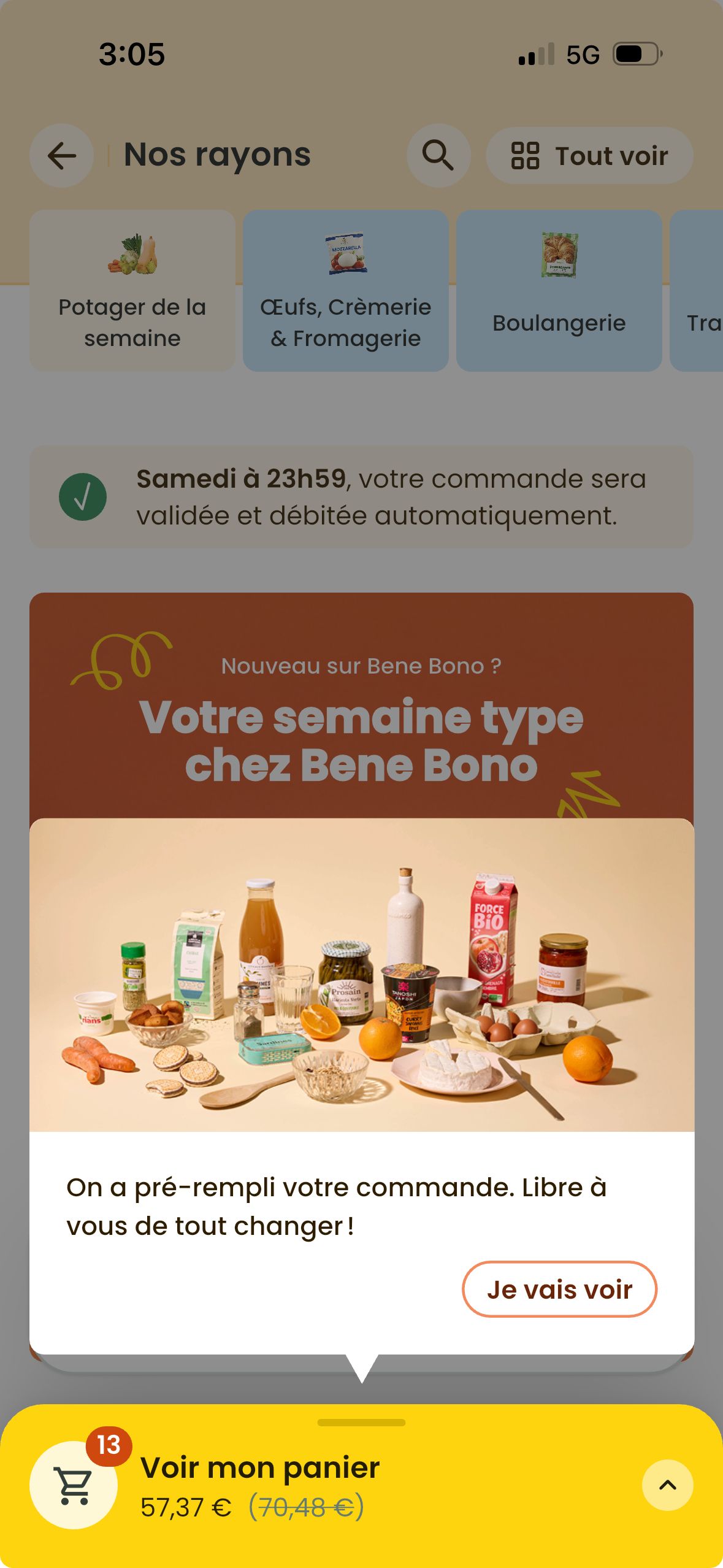 product category selection (Bene bono)