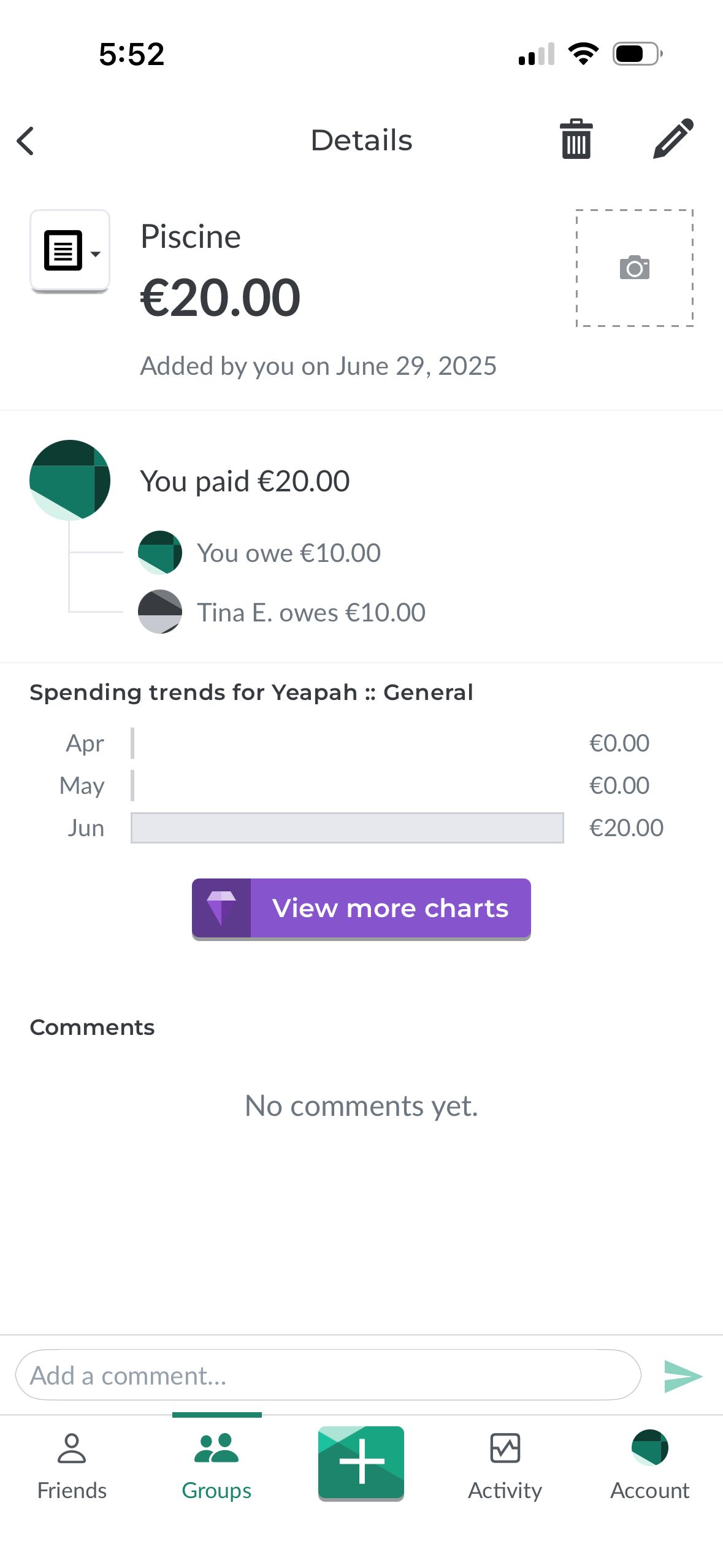 Transaction Details (Splitwise)
