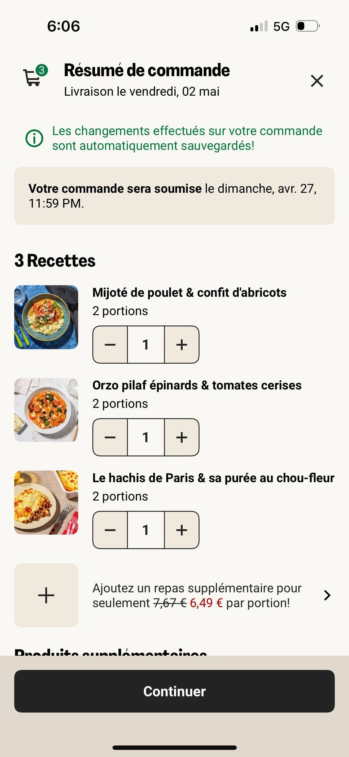 Order Summary (HelloFresh)