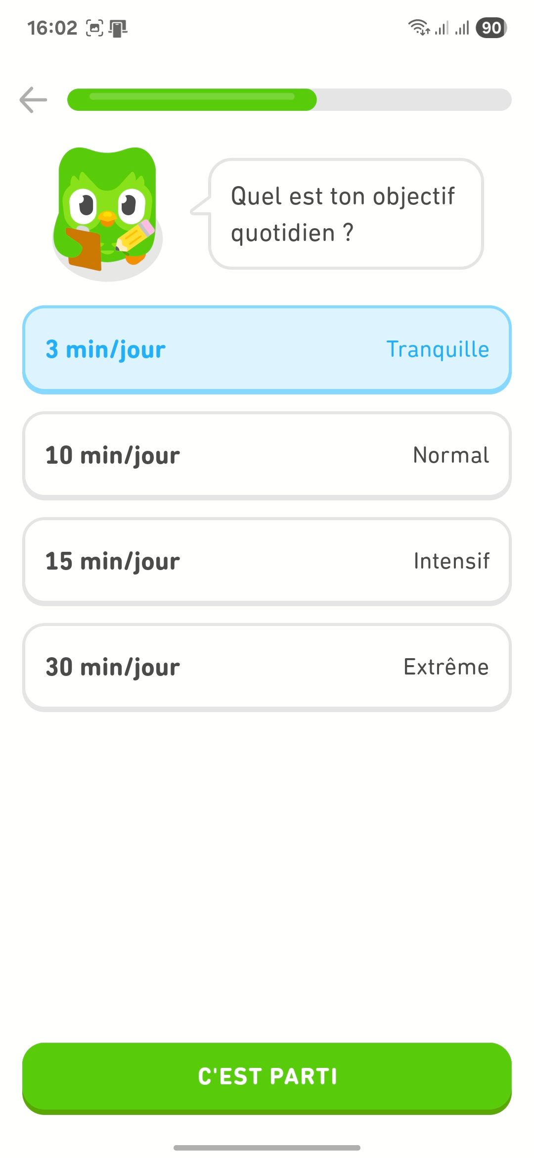 Settings / Preferences (Duolingo)