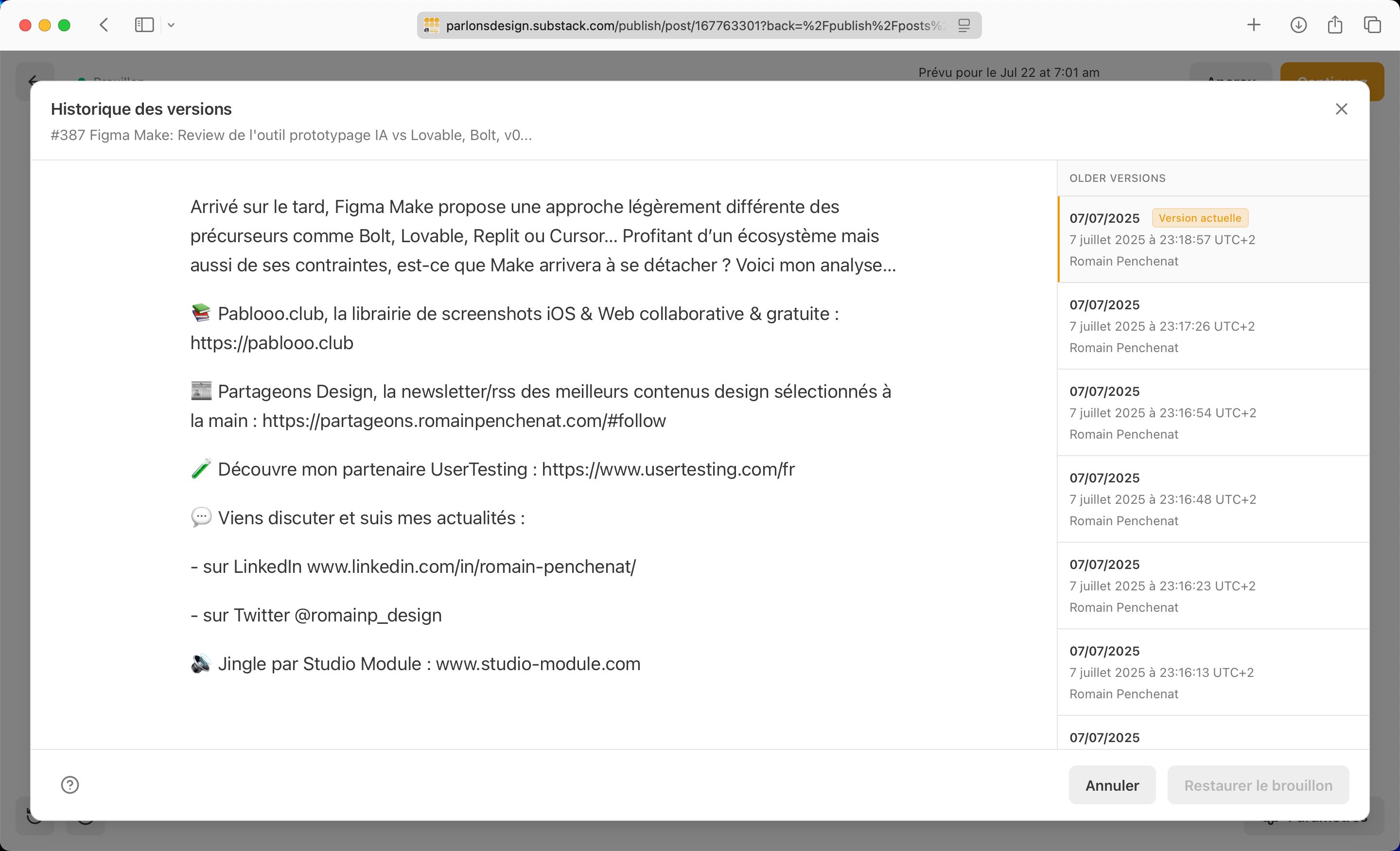 Version History (Substack)