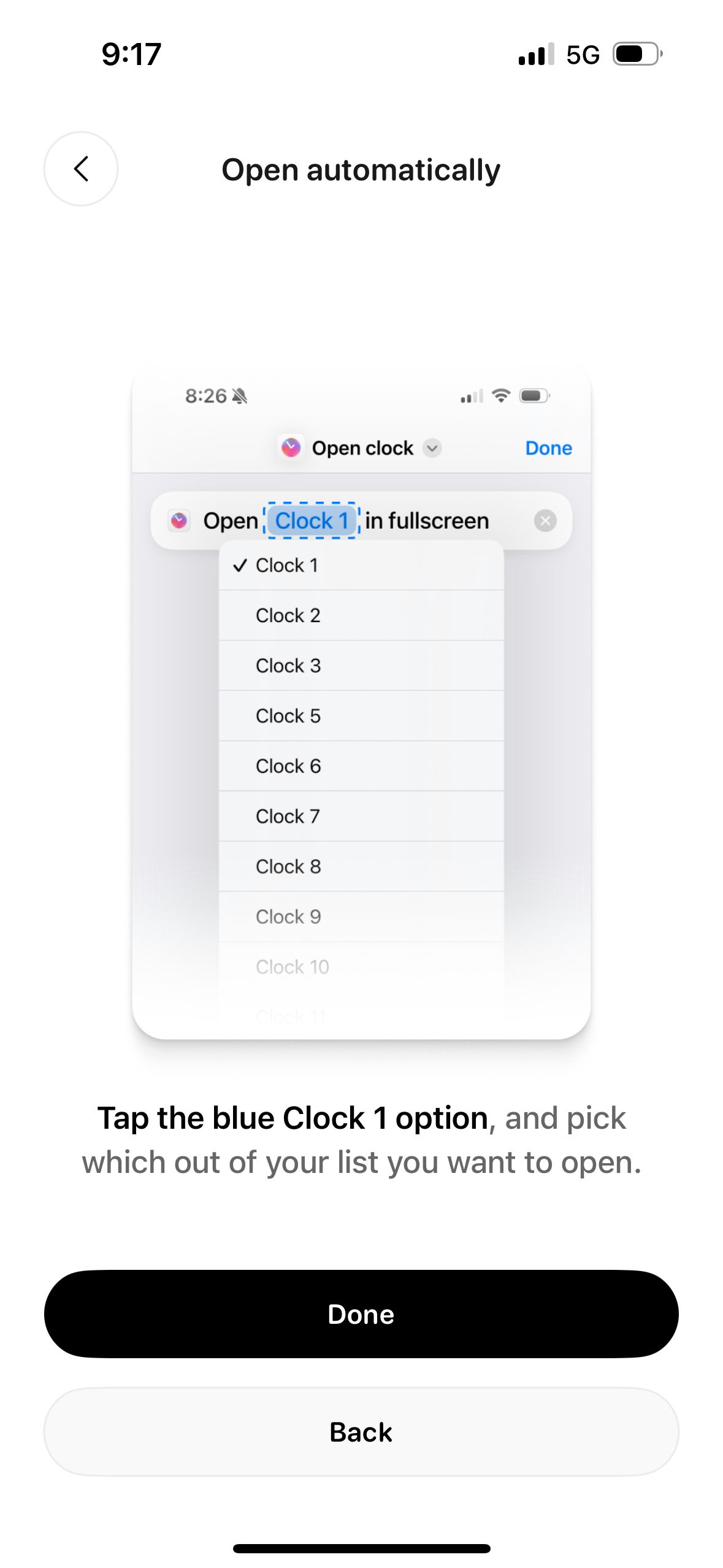 Settings (Clocks)