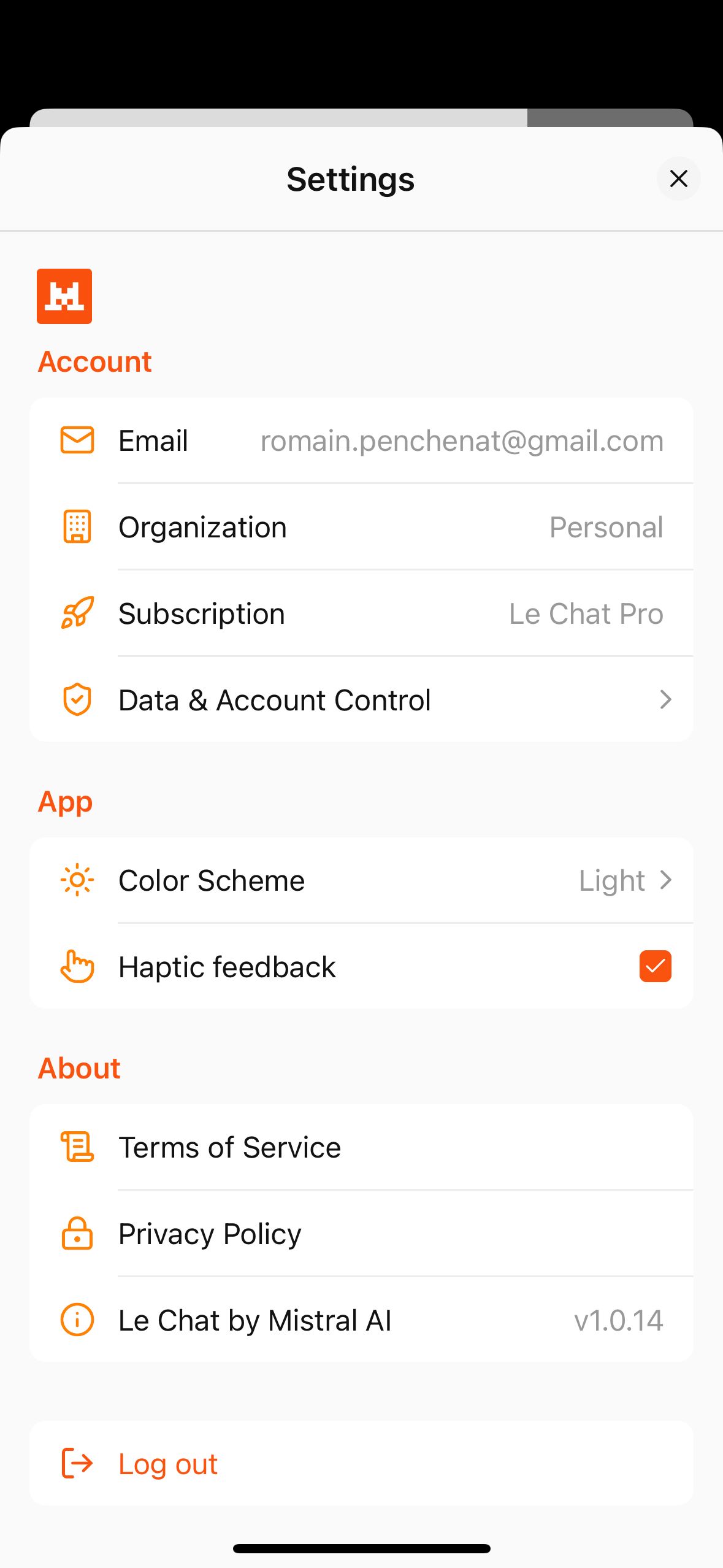 settings (Le Chat)