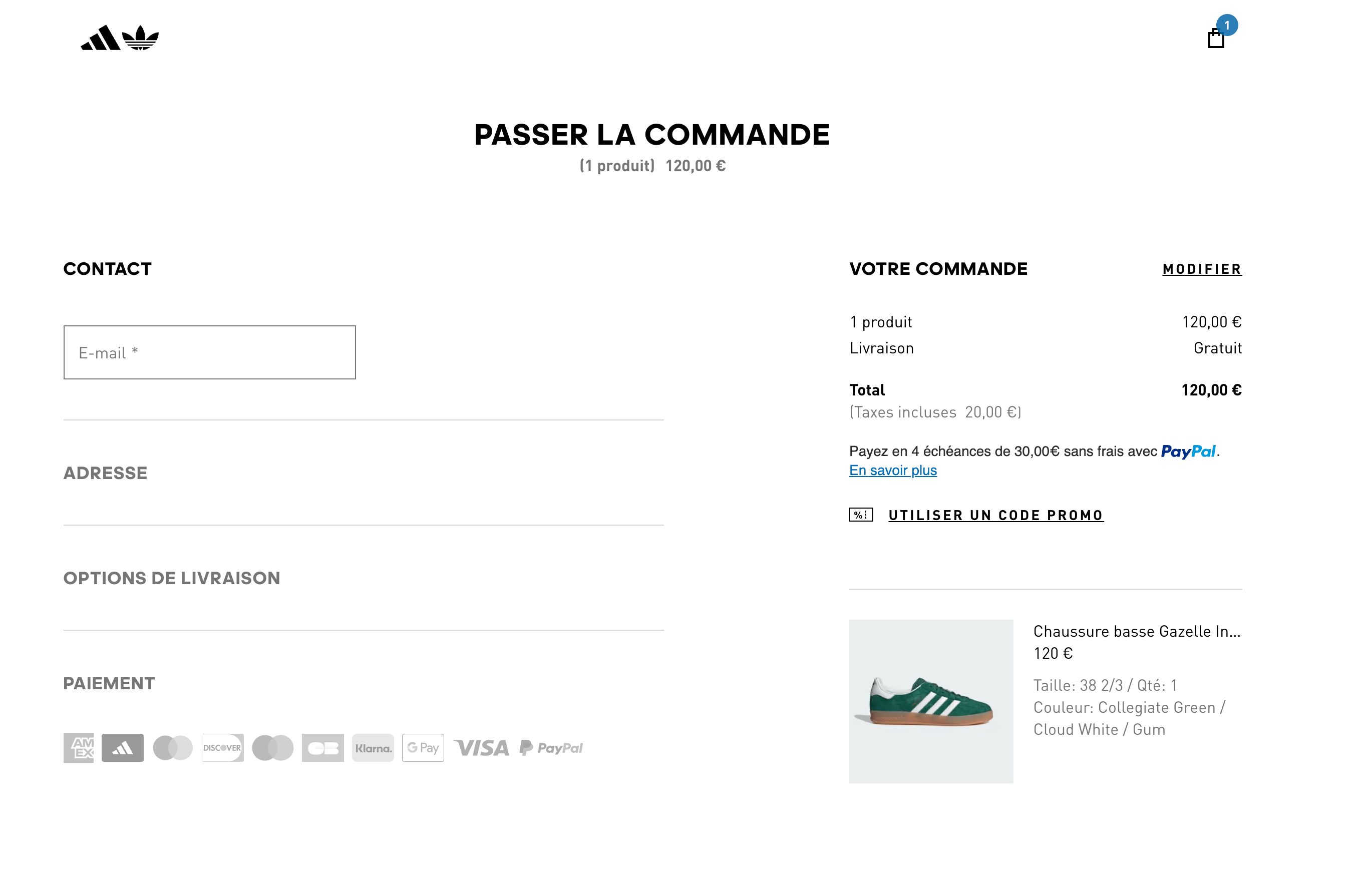 Checkout (Adidas)