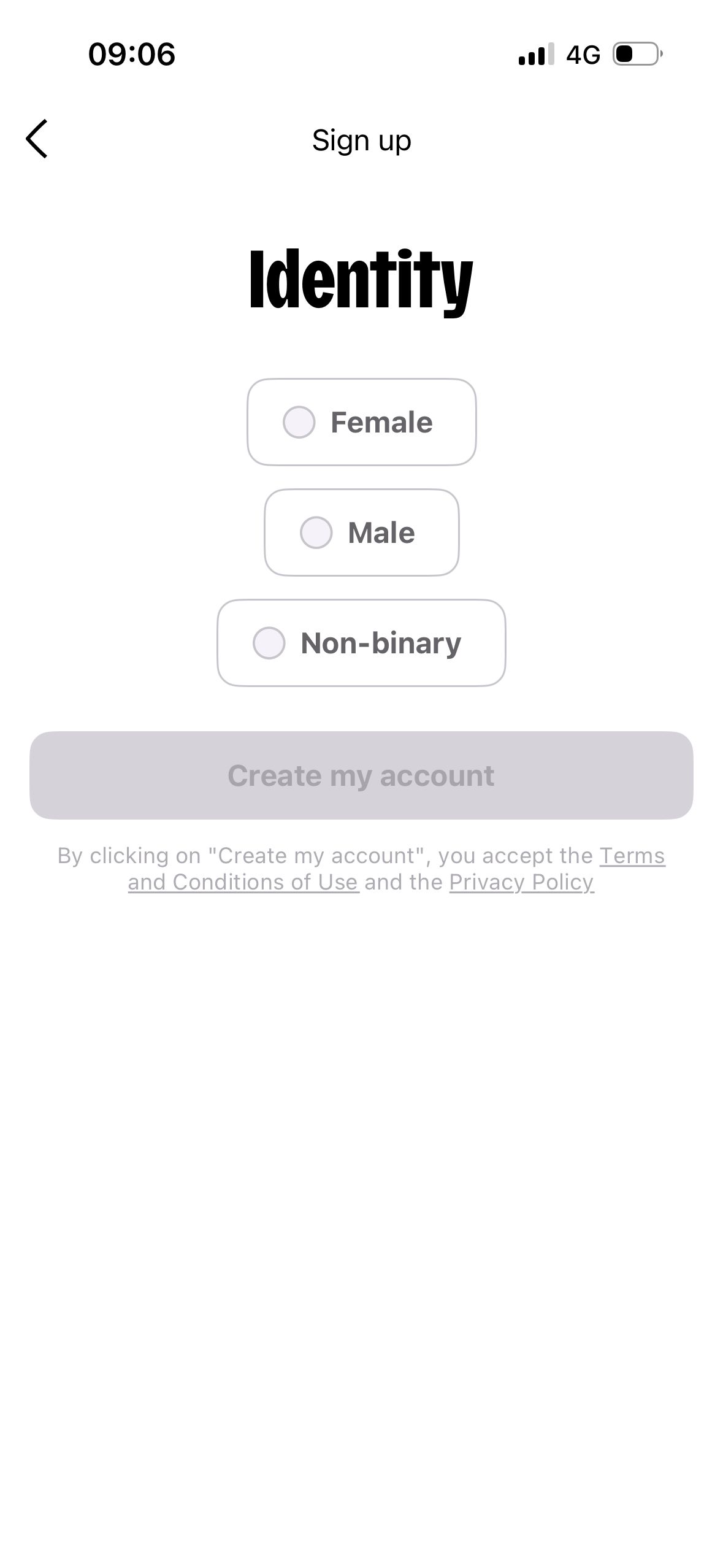 Sign-up flow (Deezer)