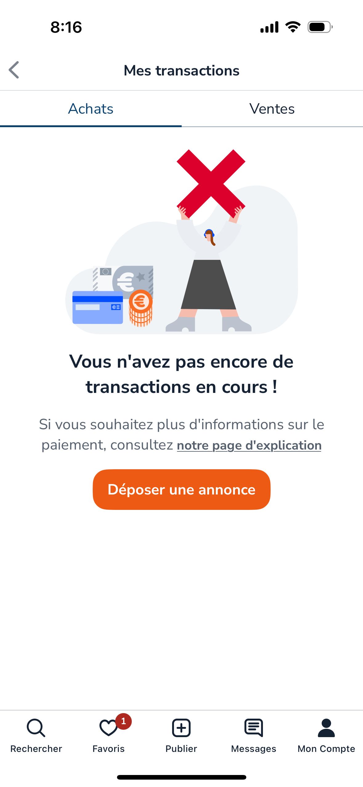 Empty state (Le bon coin)