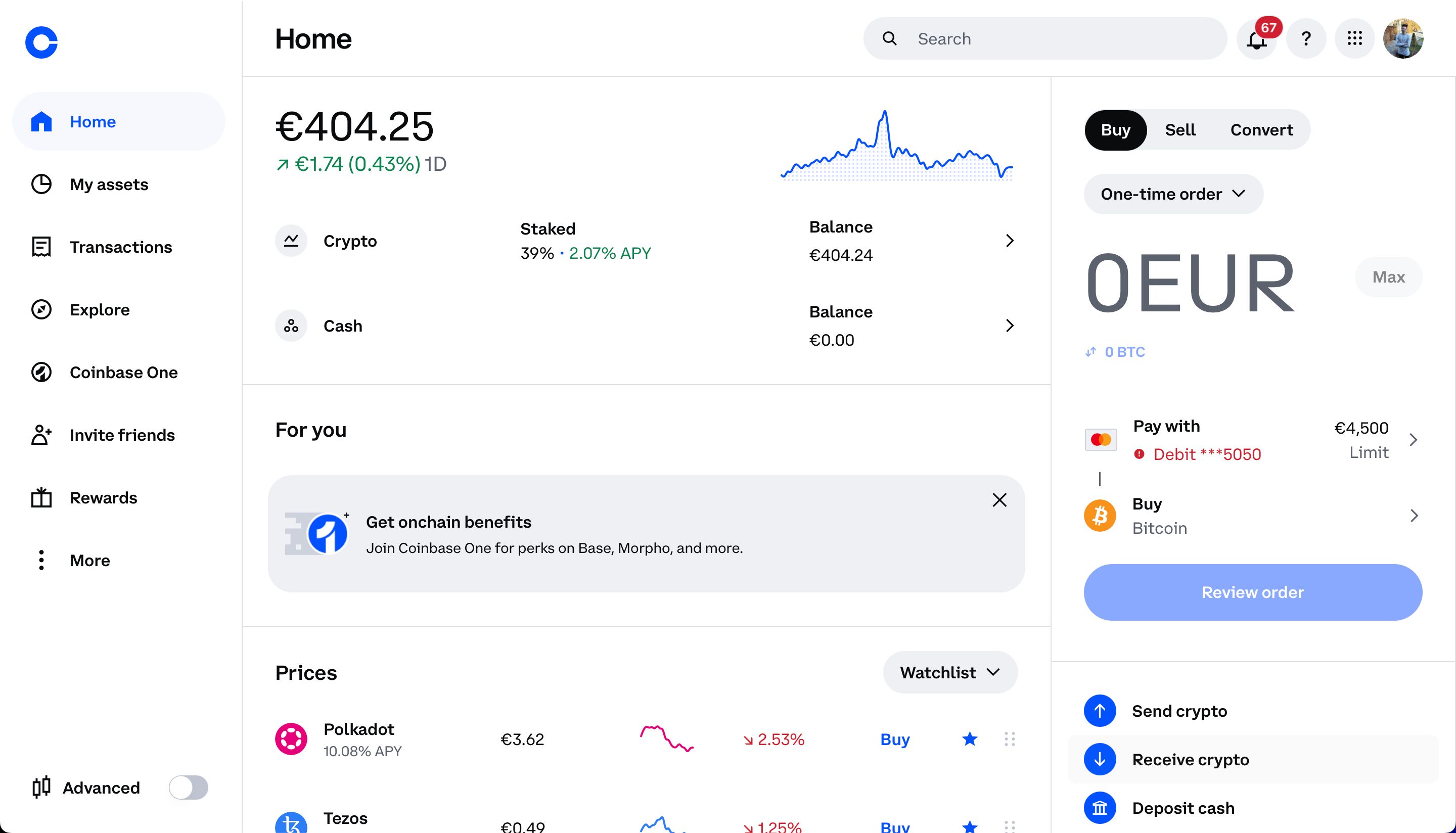dashboard (Coinbase)