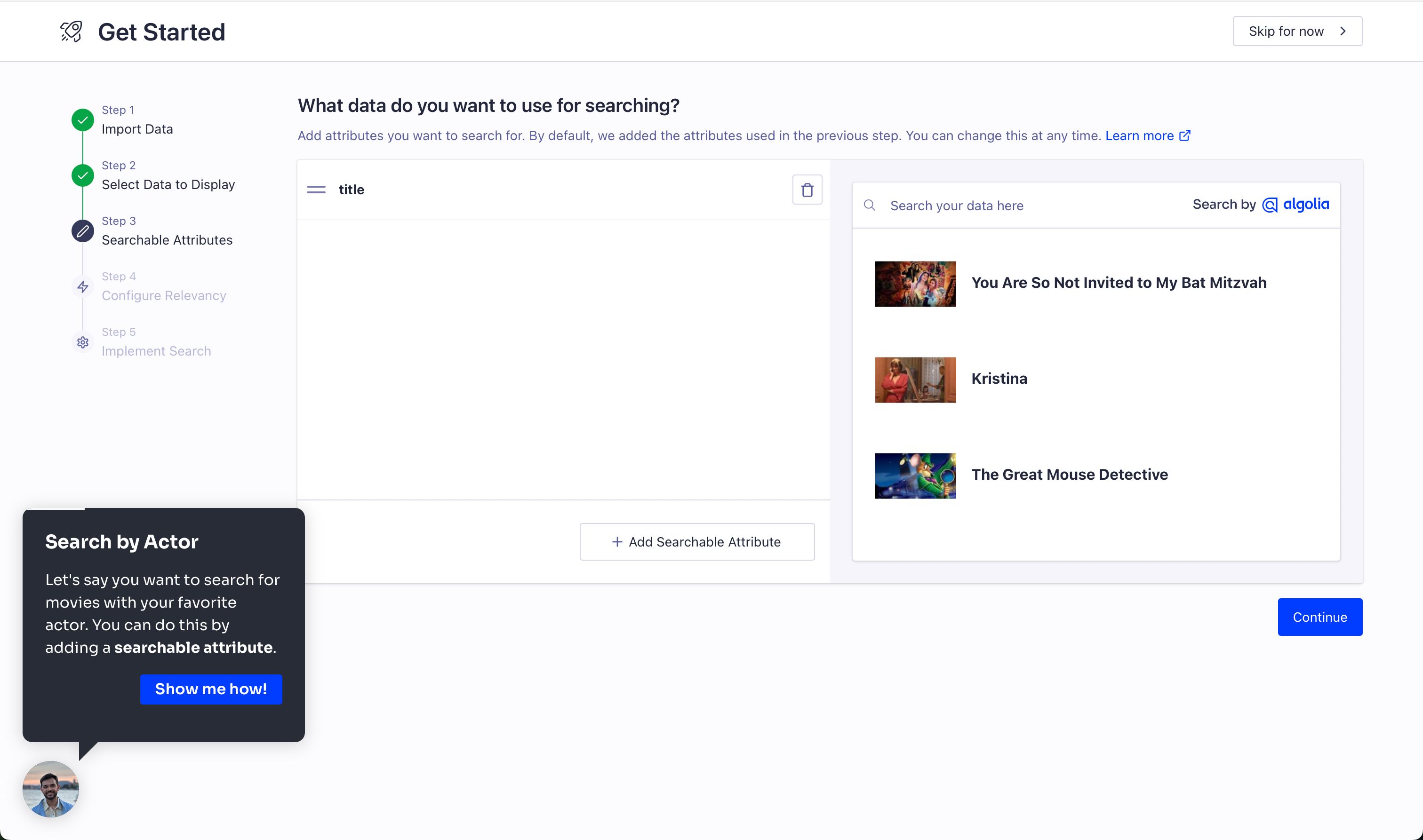 Data Configuration (Algolia)