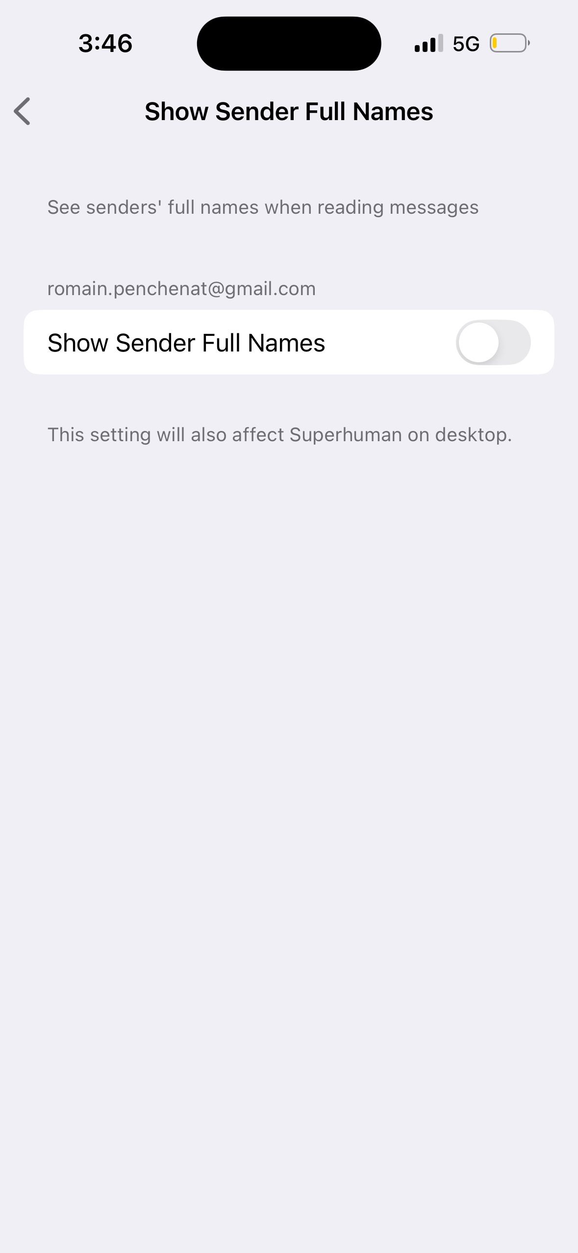 settings (Superhuman)