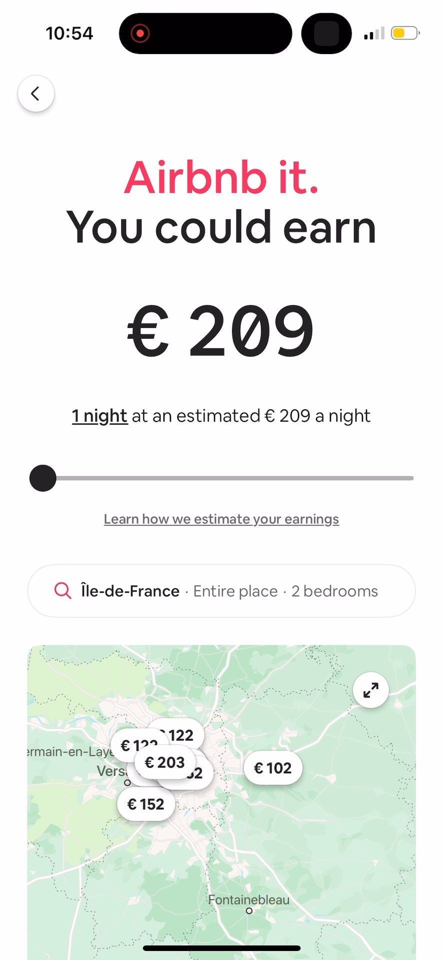 earnings estimate (Airbnb)