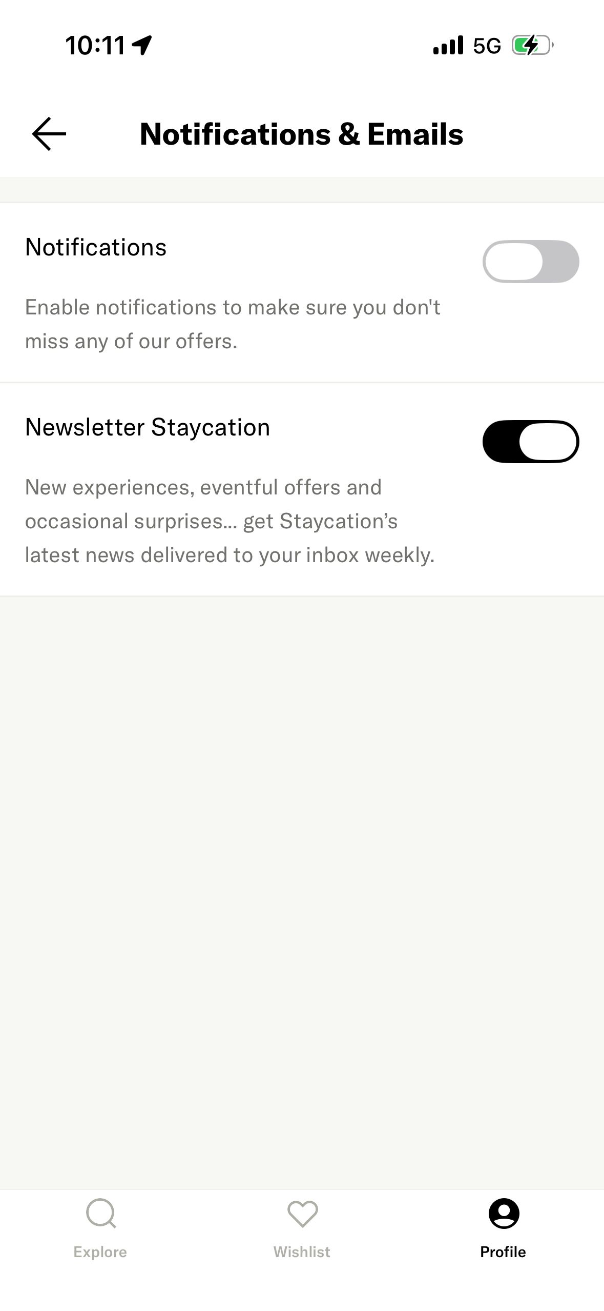 Settings (Staycation)