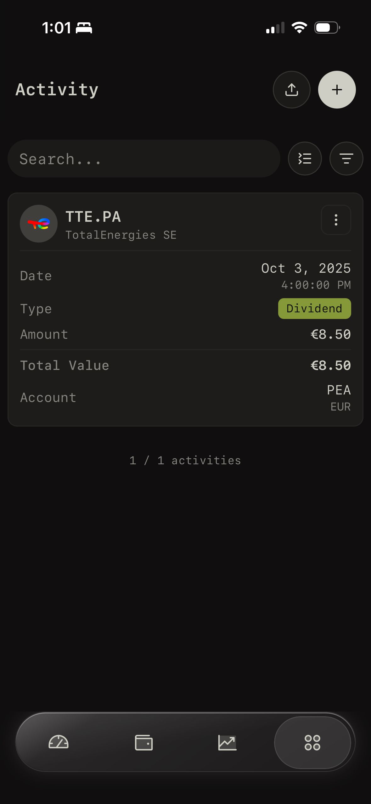 Activity (Wealthfolio)