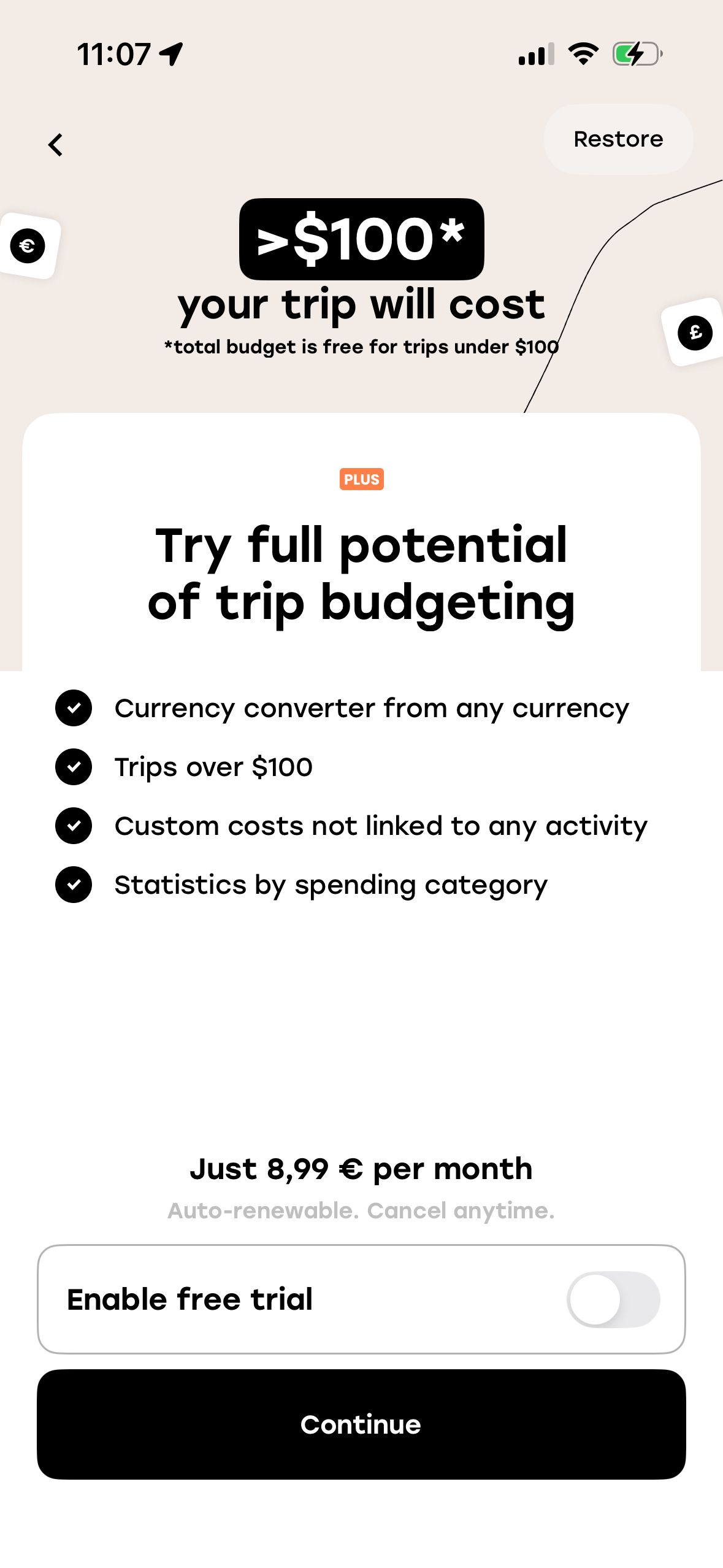 Upsell (Plan & Go)