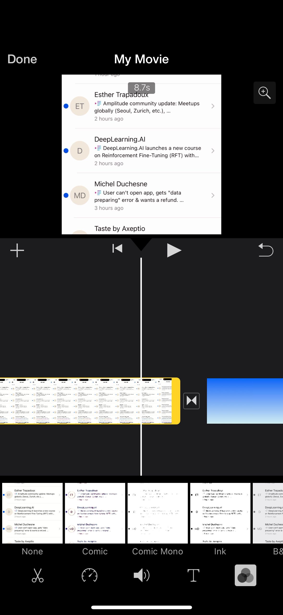 video editing (iMovie)