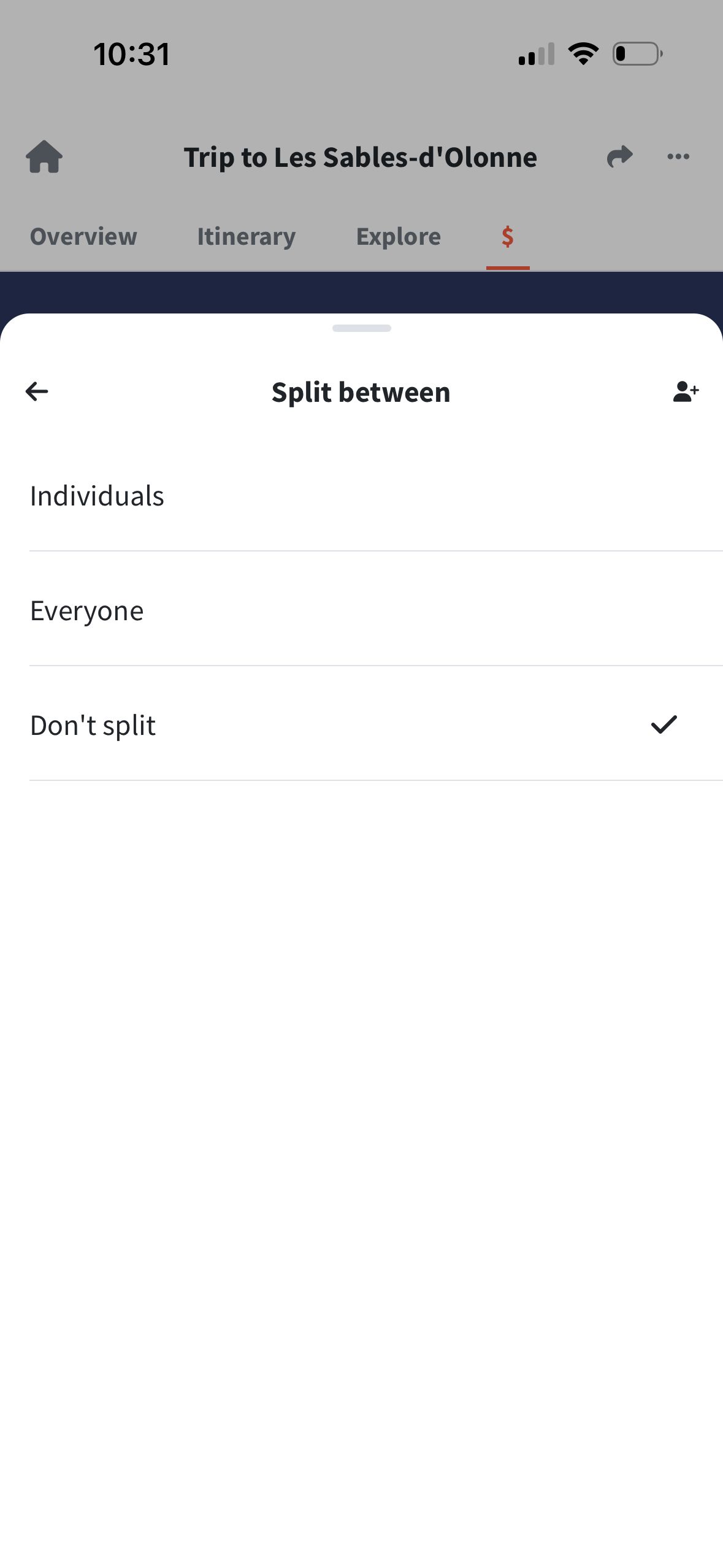 Modal (Wanderlog)
