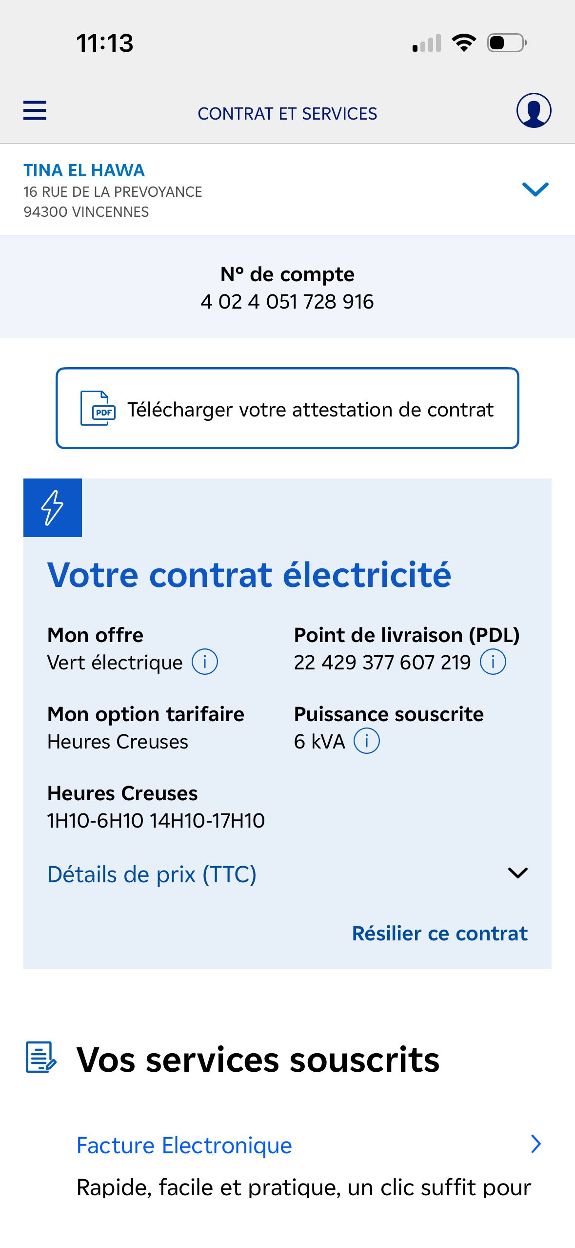 Account Details (EDF & Moi)