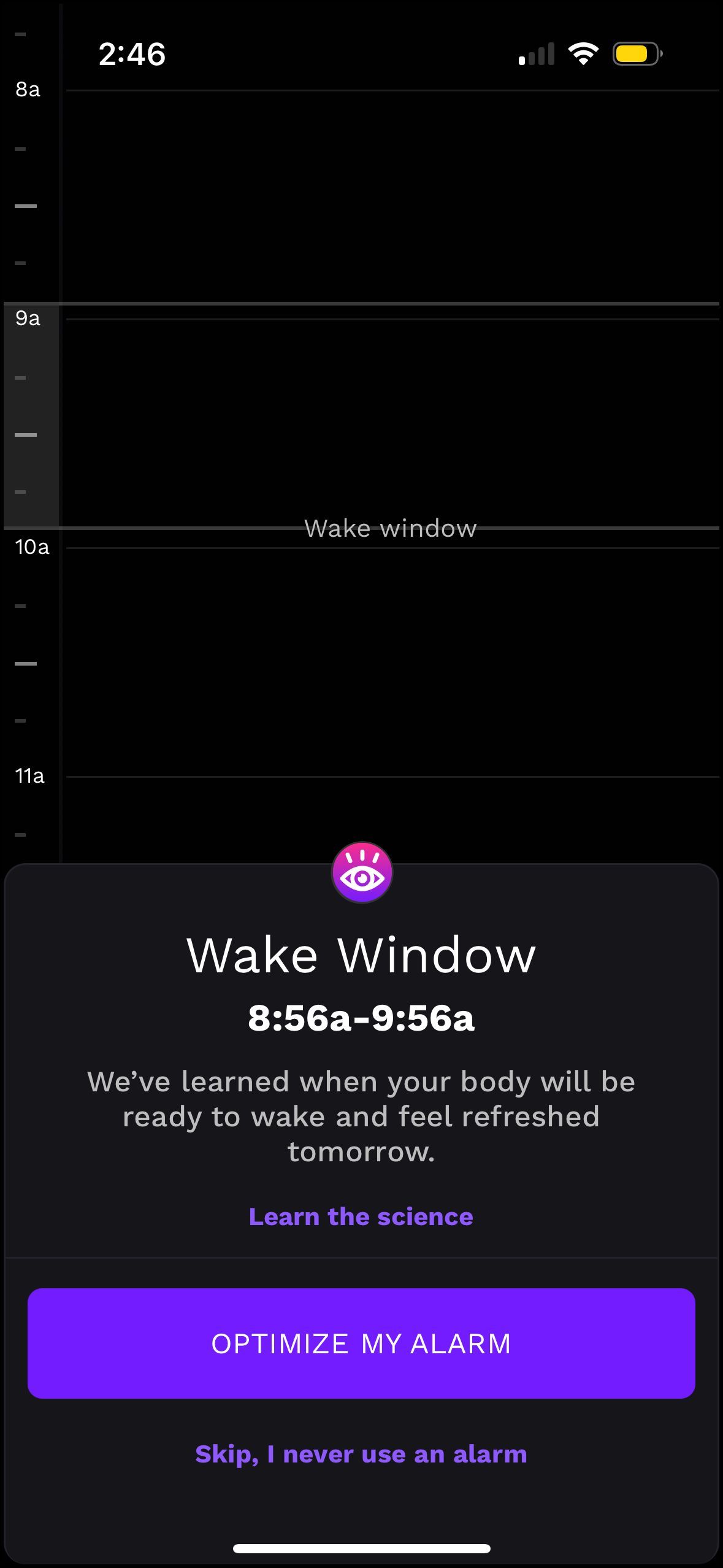 settings (Sleep Tracker)