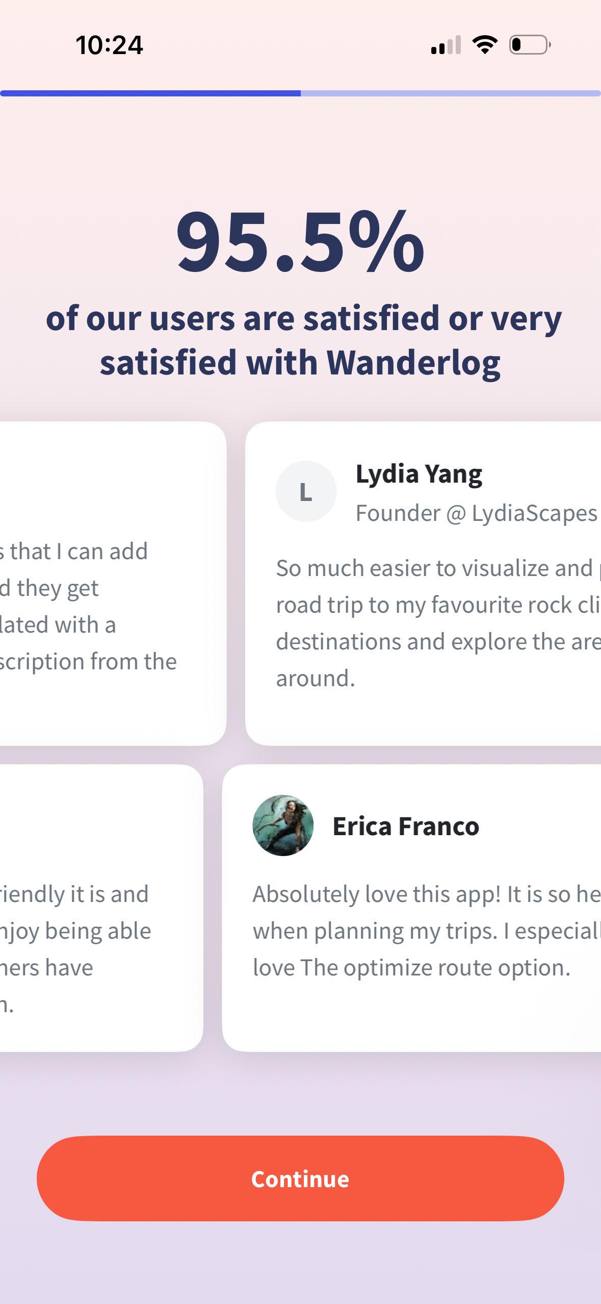 Confirmation/Feedback (Wanderlog)