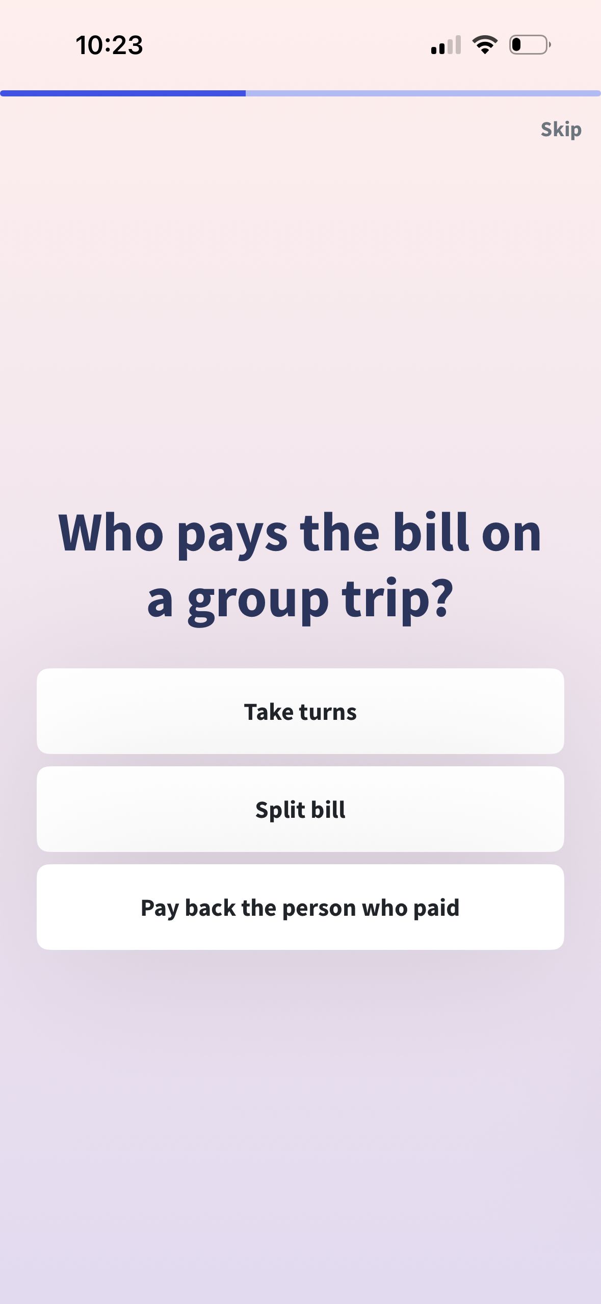 Onboarding (Wanderlog)