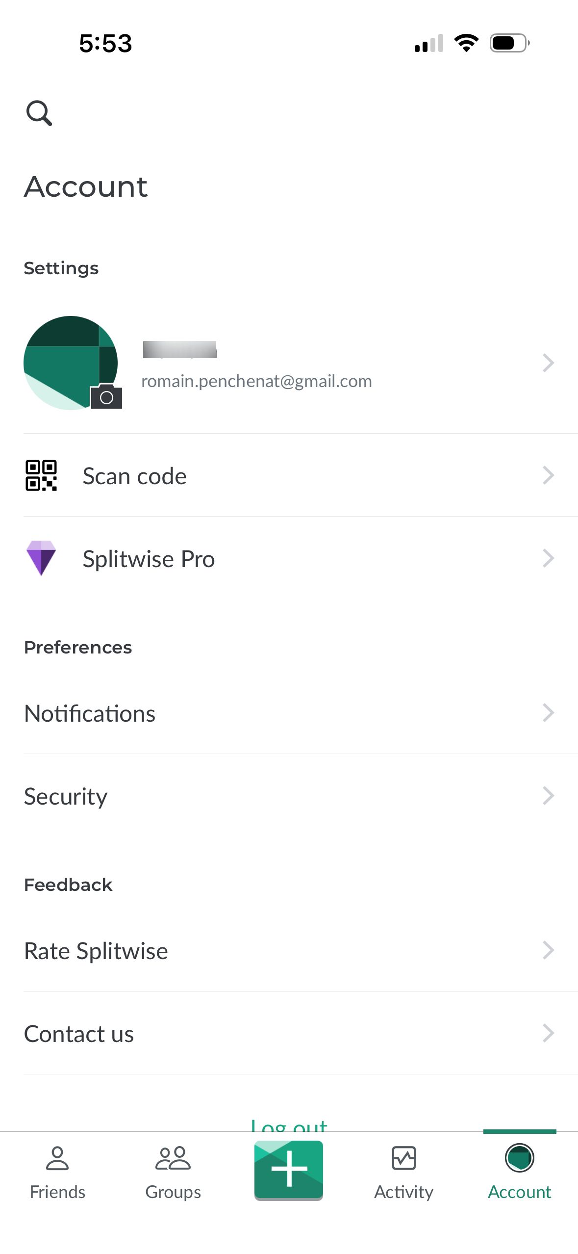 account (Splitwise)
