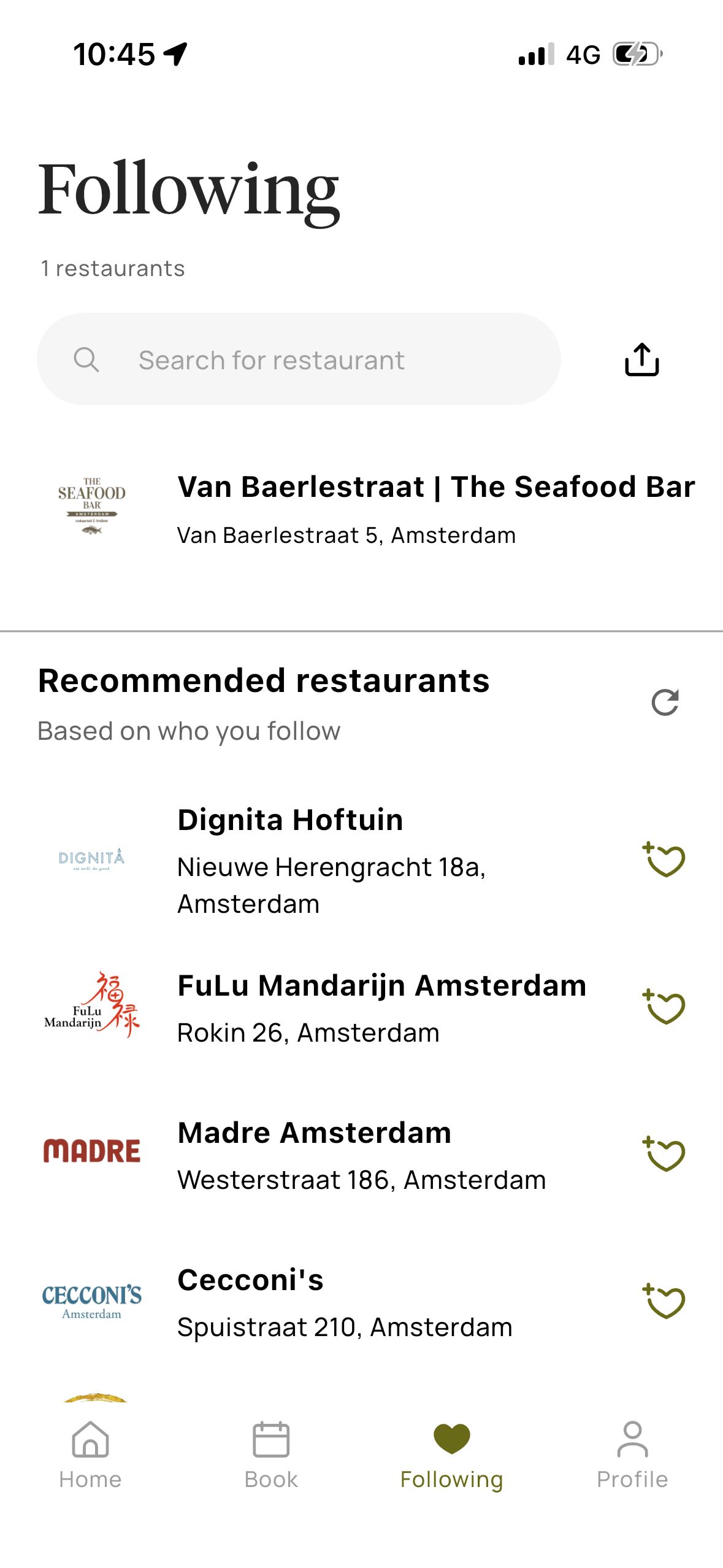 List Screen (Zenchef)