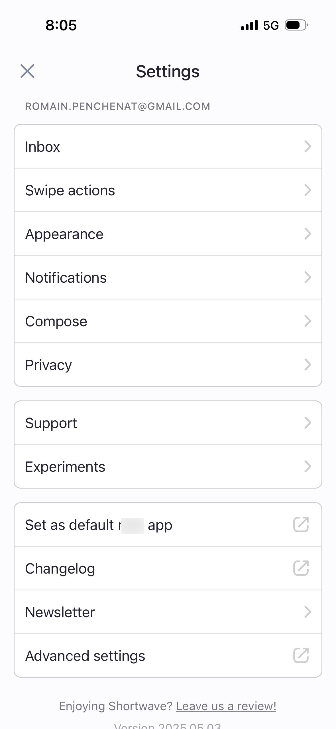 Settings (Shortwave)