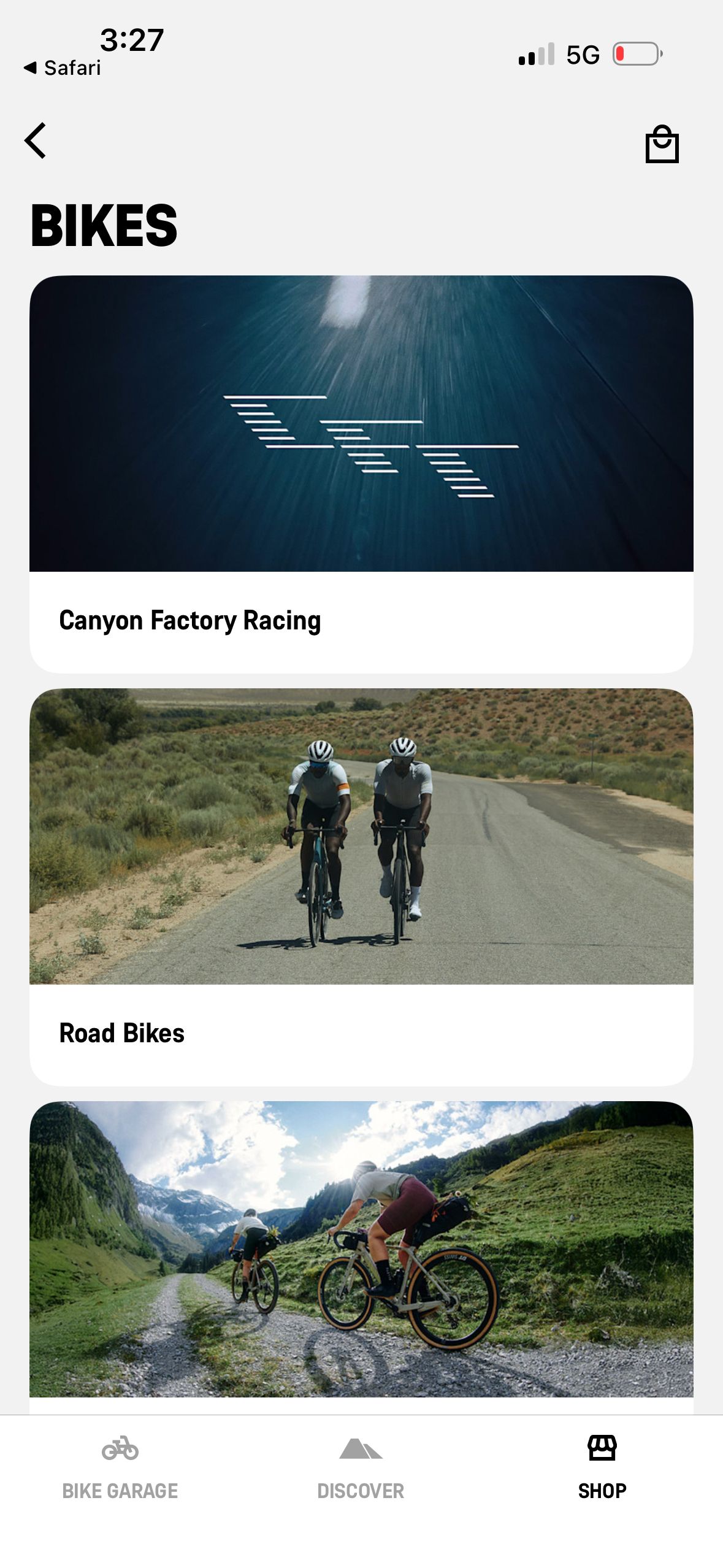 Browse Screen (Canyon)