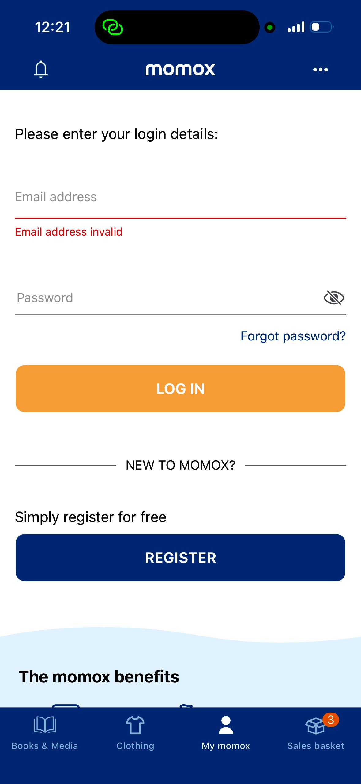 login (Momox)