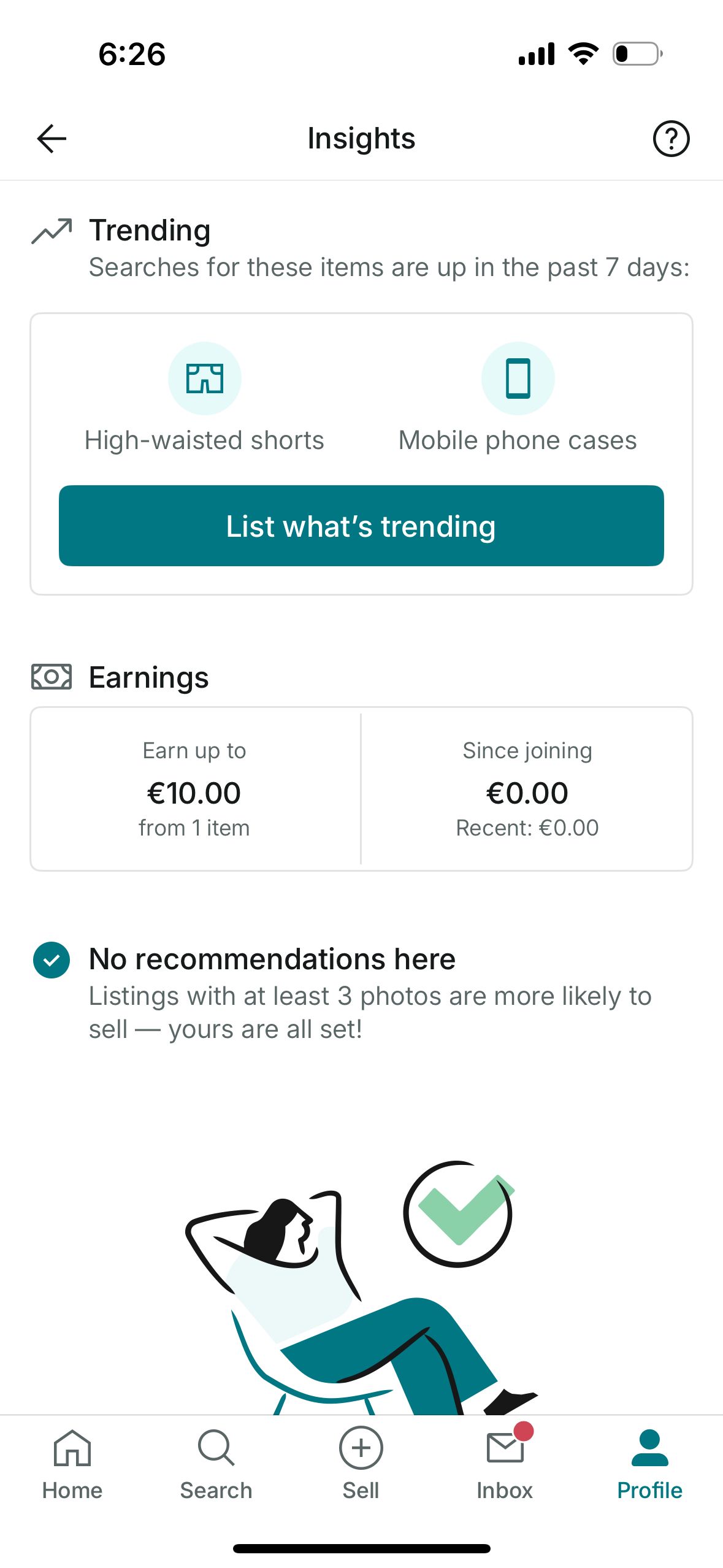 dashboard (Vinted)